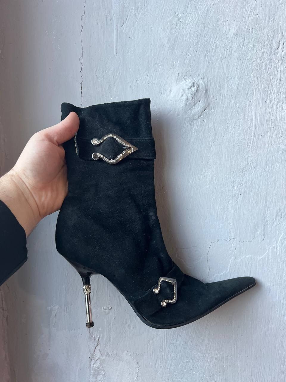 Gucci 1960/70 GUCCI MADE IN ITALY BLACK SUEDE BOOTS HEELS SIZE 38 Size US 8 / IT 38 - 4 Thumbnail