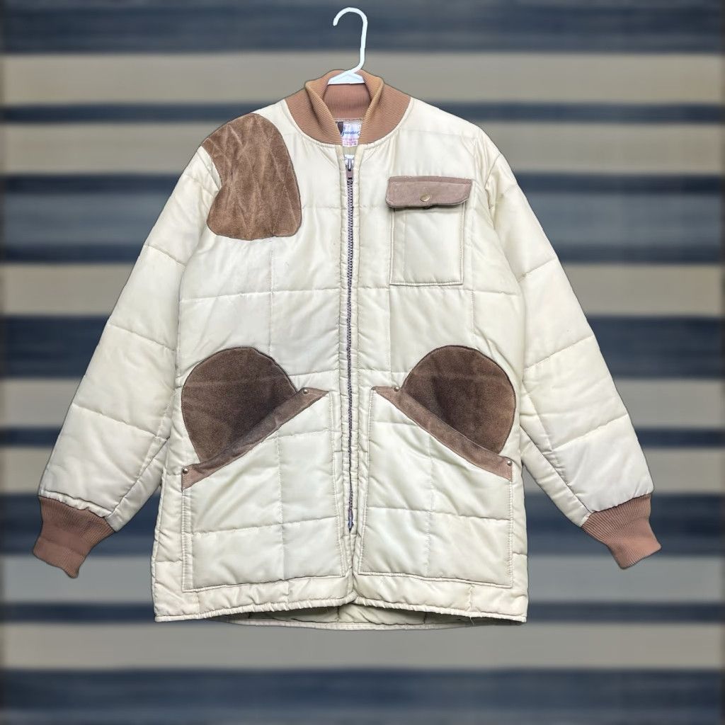 Vintage VINTAGE Scatter Gunner Men's Jacket Medium Outdoor Shooting Coat Zip Up Quilt Cotton Beige 90s Work Hunting Mens Size US M / EU 48-50 / 2 - 1 Thumbnail