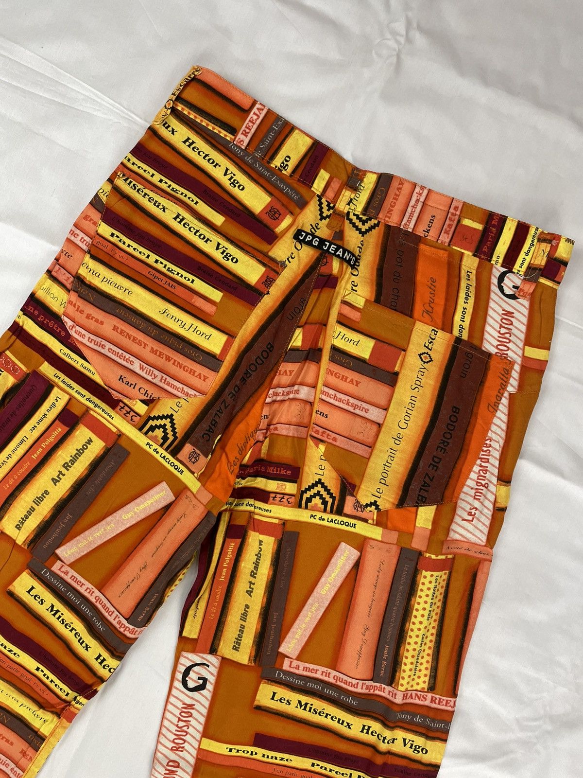 Jean Paul Gaultier SS2001 Jean Paul Gaultier Book Shelf Parody Pants Vintage Size US 31 - 8 Thumbnail