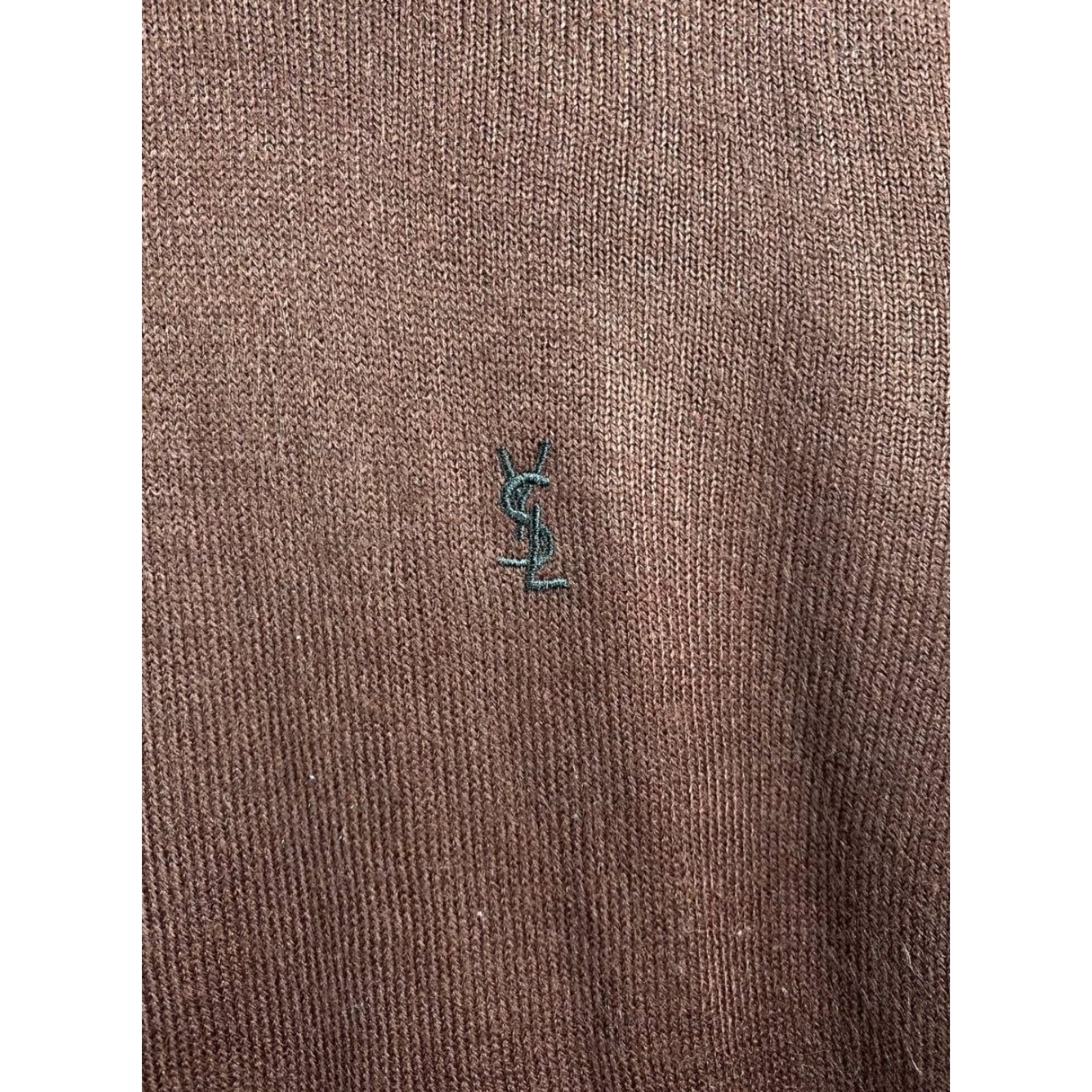 Yves Saint Laurent Saint Laurent Mens Sweater Brown Long Sleeve Crew Neck Pullover Size S Regular Knit Logo Pullover Size US S / EU 44-46 / 1 - 4 Thumbnail