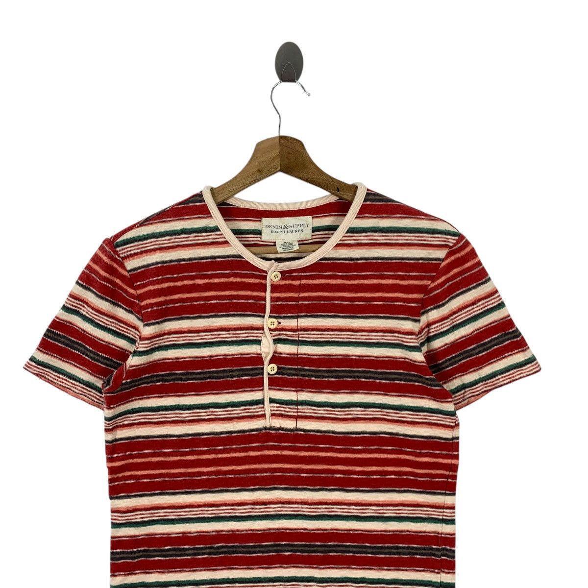 Ralph Lauren Denim Supply RALPH LAUREN Stripe Henley Tee Shirt Size US XS / EU 42 / 0 - 2 Thumbnail