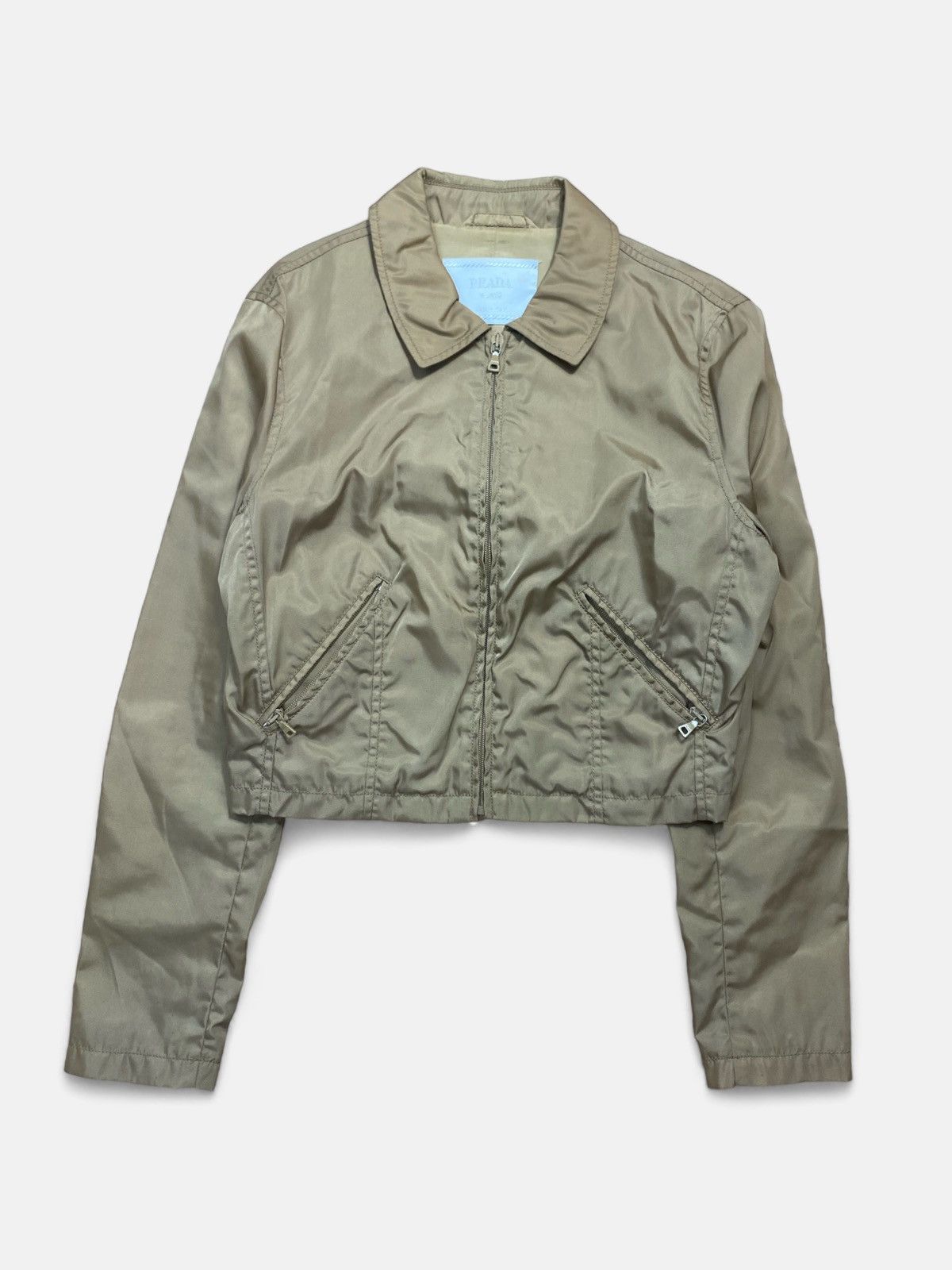 Prada Prada - Cropped Beige Jacket Size L / US 10 / IT 46 - 1 Thumbnail