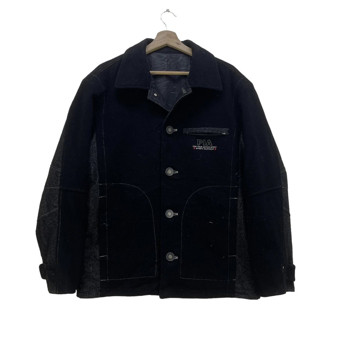 image of Vintage Pia Sport Racing Sporty For You Active Spirit Jacket in Black, Men's (Size Medium)
