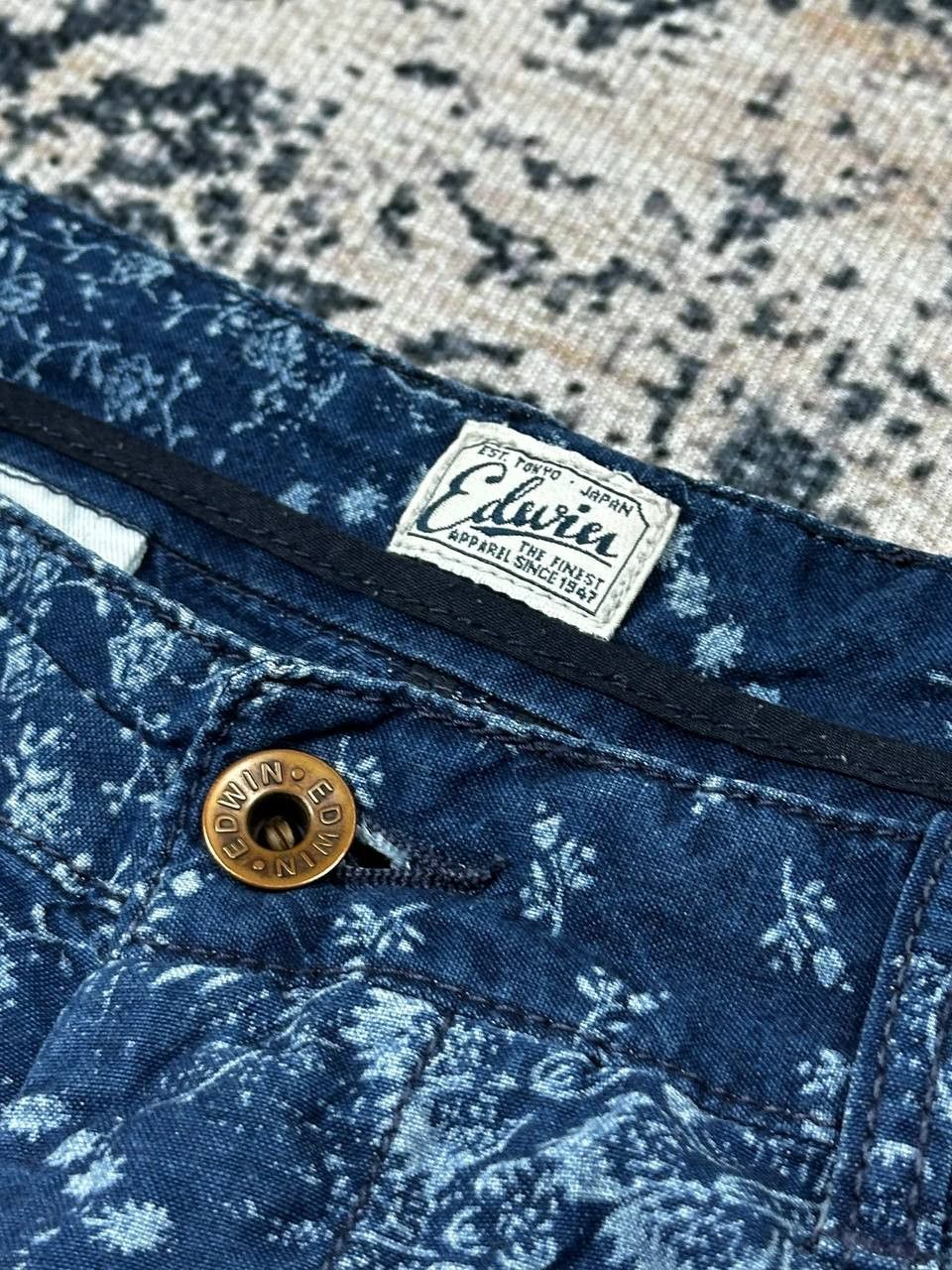 Edwin Edwin Japan Indigo Wash Printed Rail Bermuda Shorts Size US 32 / EU 48 - 7 Thumbnail