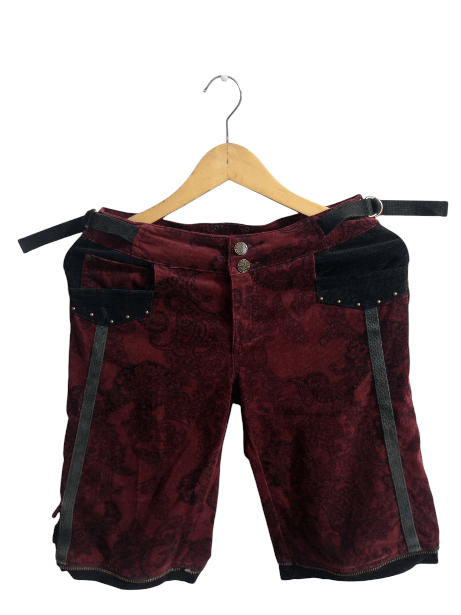 20471120 Vintage hikozoh ozz on bondage corduroy punk short Size US 29 - 2 Thumbnail