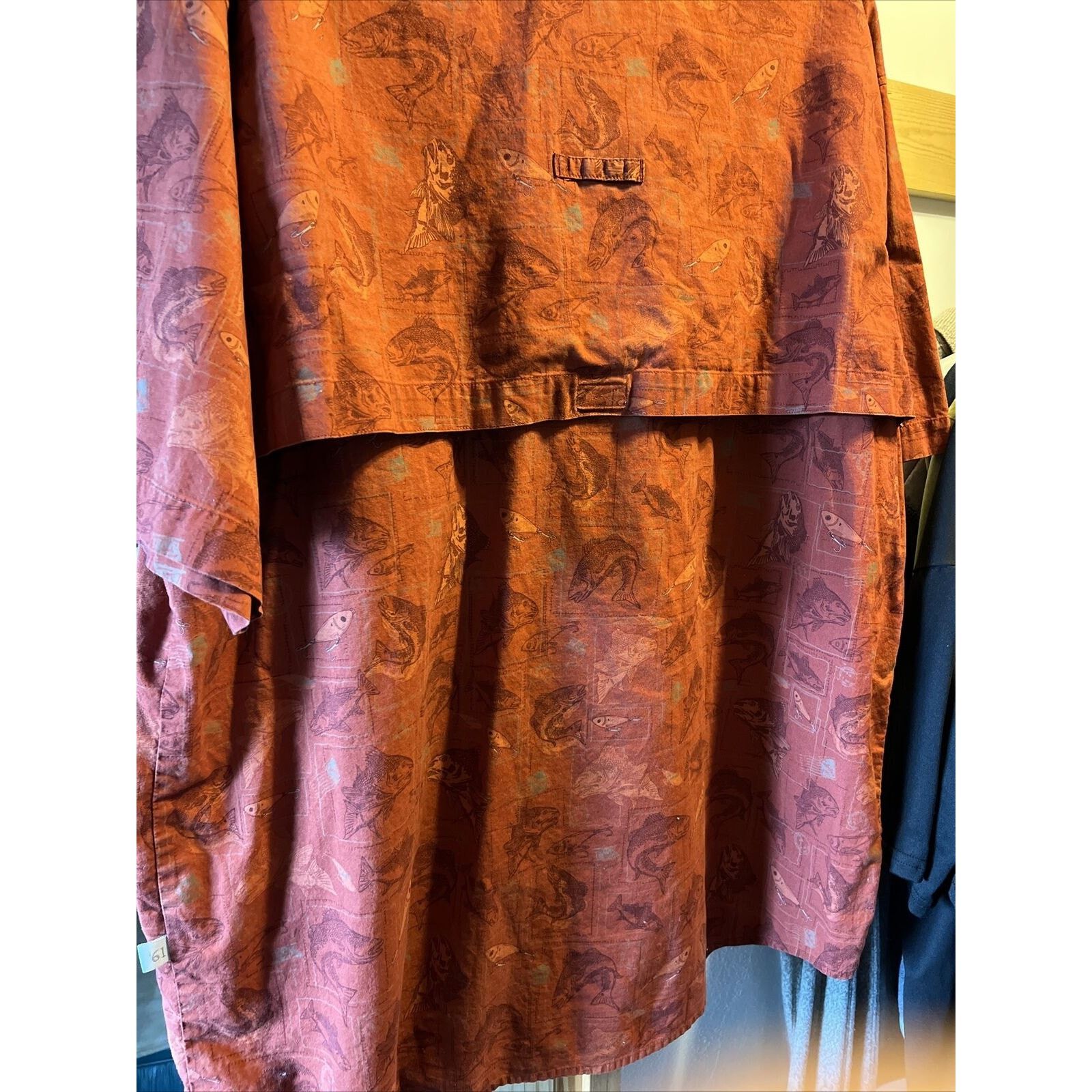 Cabelas Cabelas Shirt Men XL Button Burnt Orange Fish All Over Print Size US XL / EU 56 / 4 - 10 Thumbnail