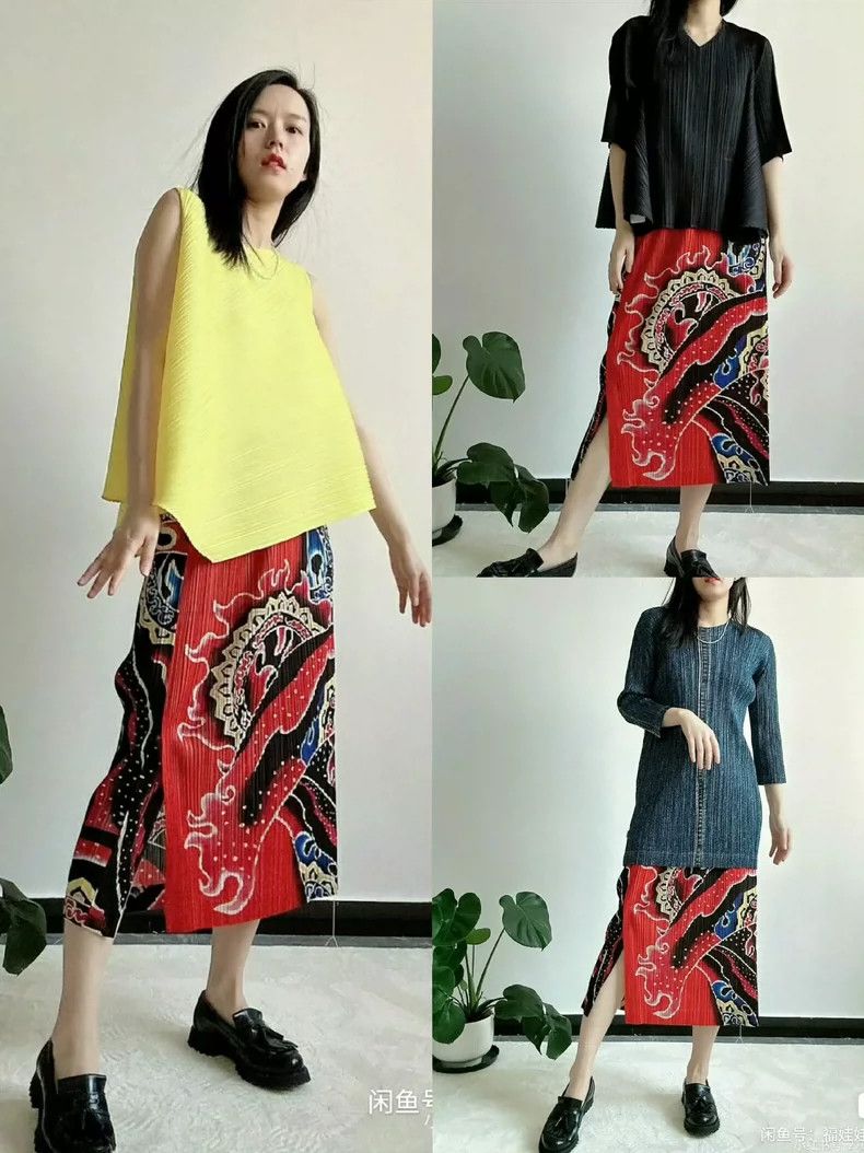Issey Miyake Issey Miyake size:1 Red dragon-patterned Chinese-style fac Size 22" - 6 Thumbnail
