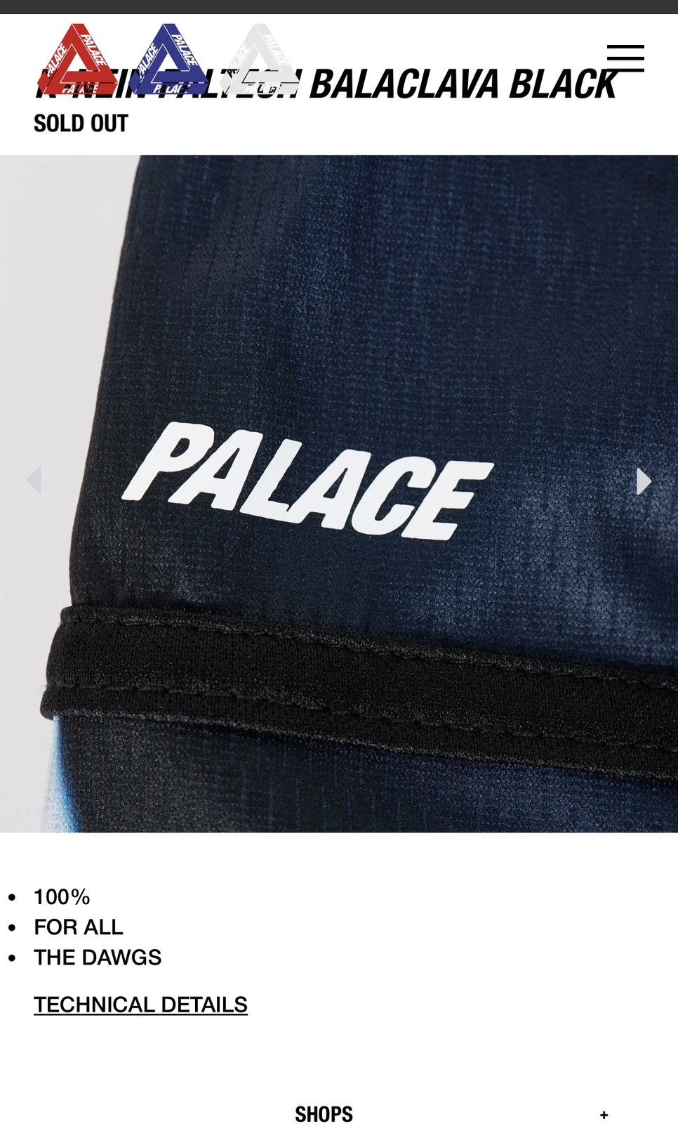 Palace Palace K-NEIN PALTECH BALACLAVA BLACK Size ONE SIZE - 9 Thumbnail