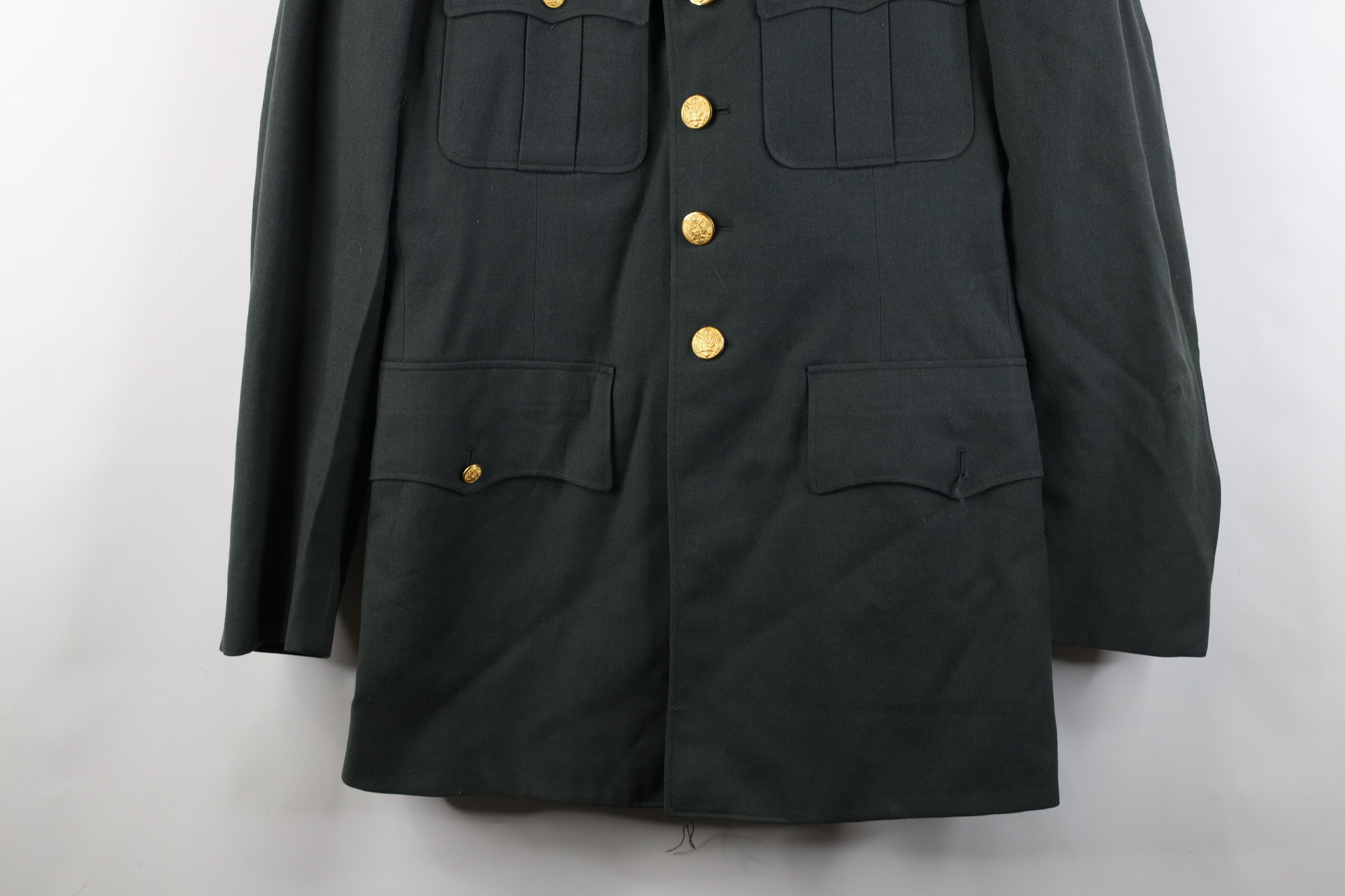 Vintage Vintage 60s Vietnam War Serge Green Army Officer Jacket Coat Size US L / EU 52-54 / 3 - 3 Thumbnail