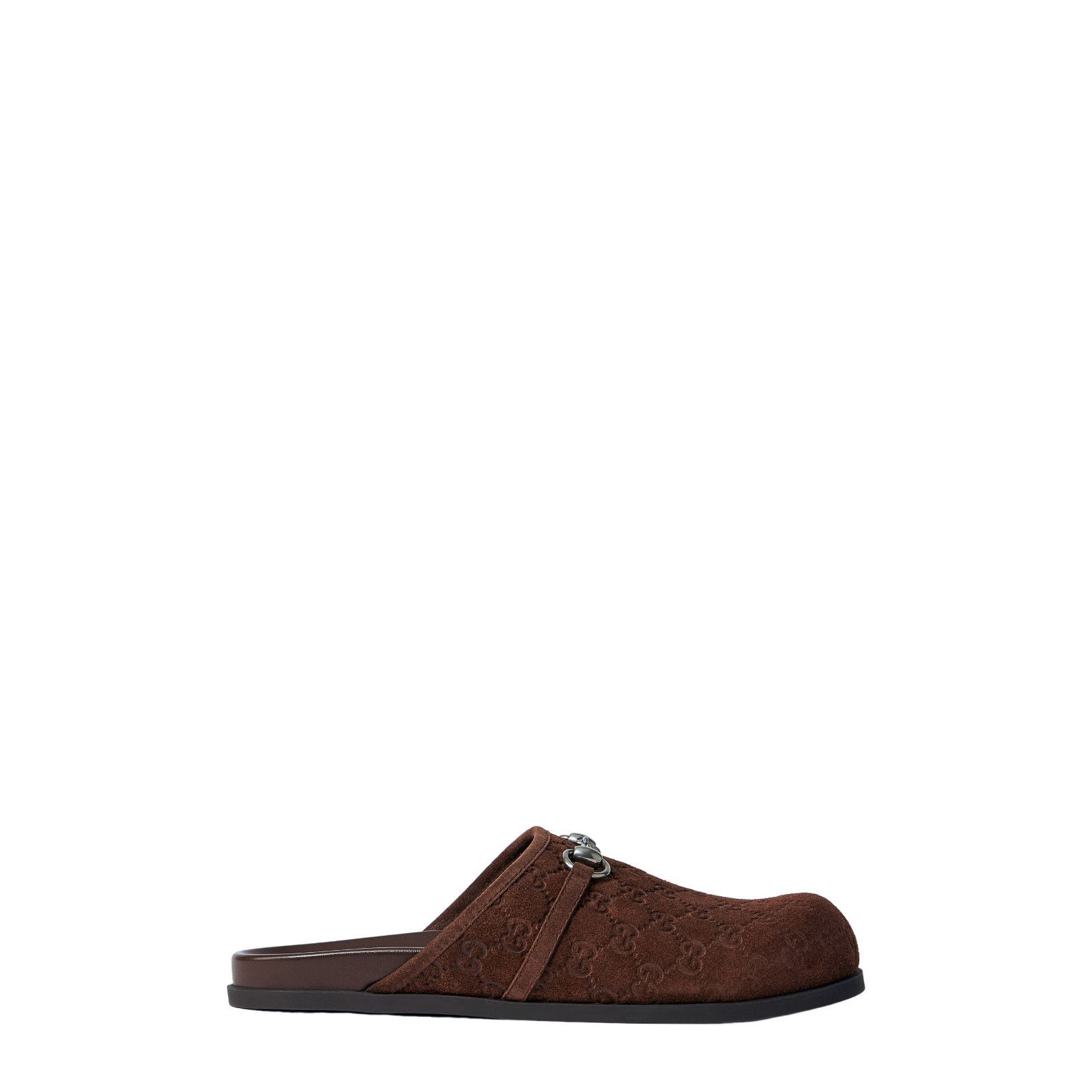 GUCCI Horsebit Brown GG Suede Mules New And Authentic (Men's