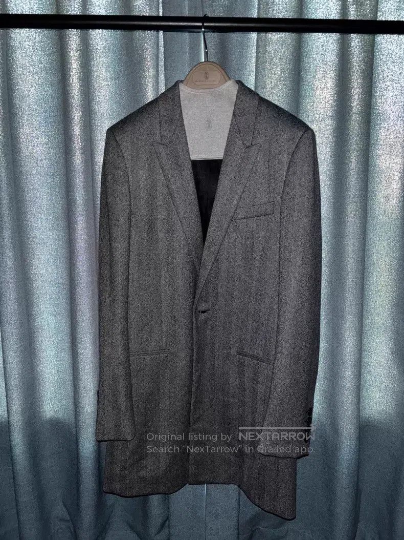 Saint Laurent Paris Saint Laurent Paris Herringbone notch lapel coat Size US S / EU 44-46 / 1 - 1 Thumbnail