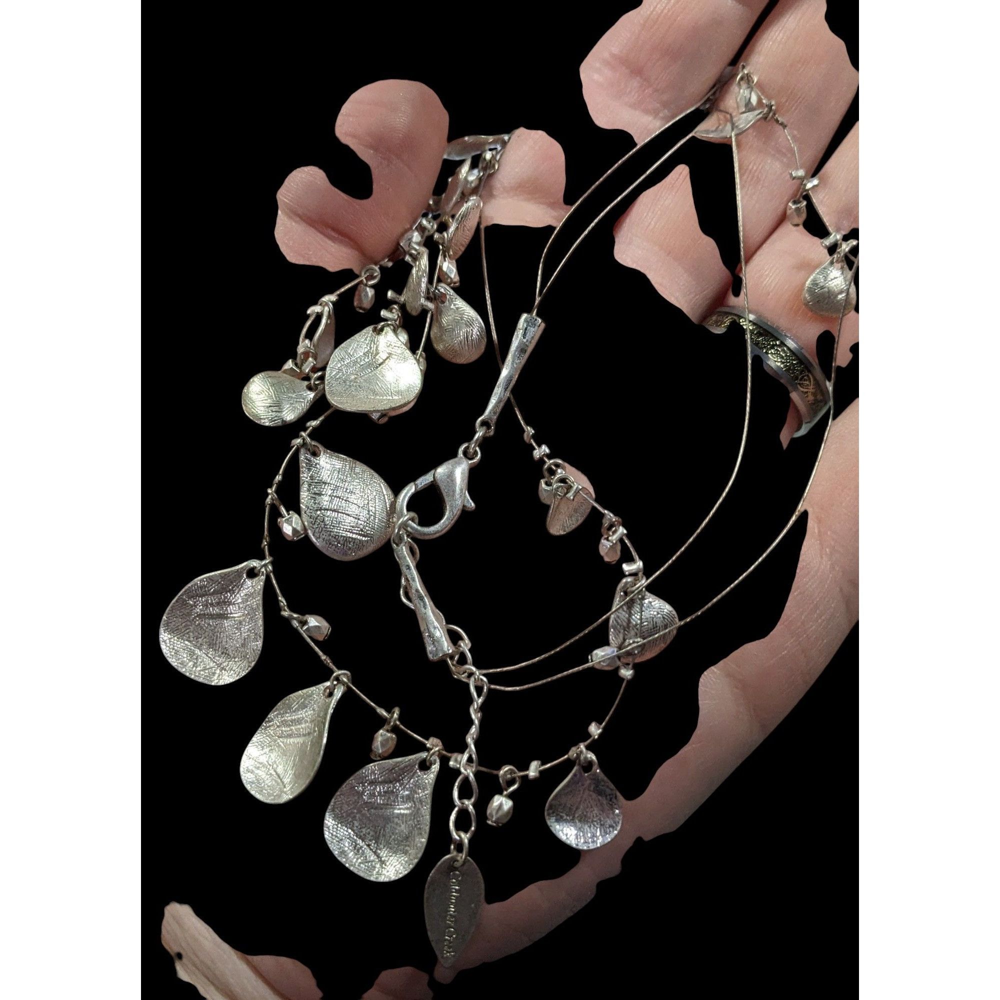 Coldwater Creek Coldwater Creek Multilayer Teardrop Charm Silver Tone Neckla Size ONE SIZE - 5 Thumbnail