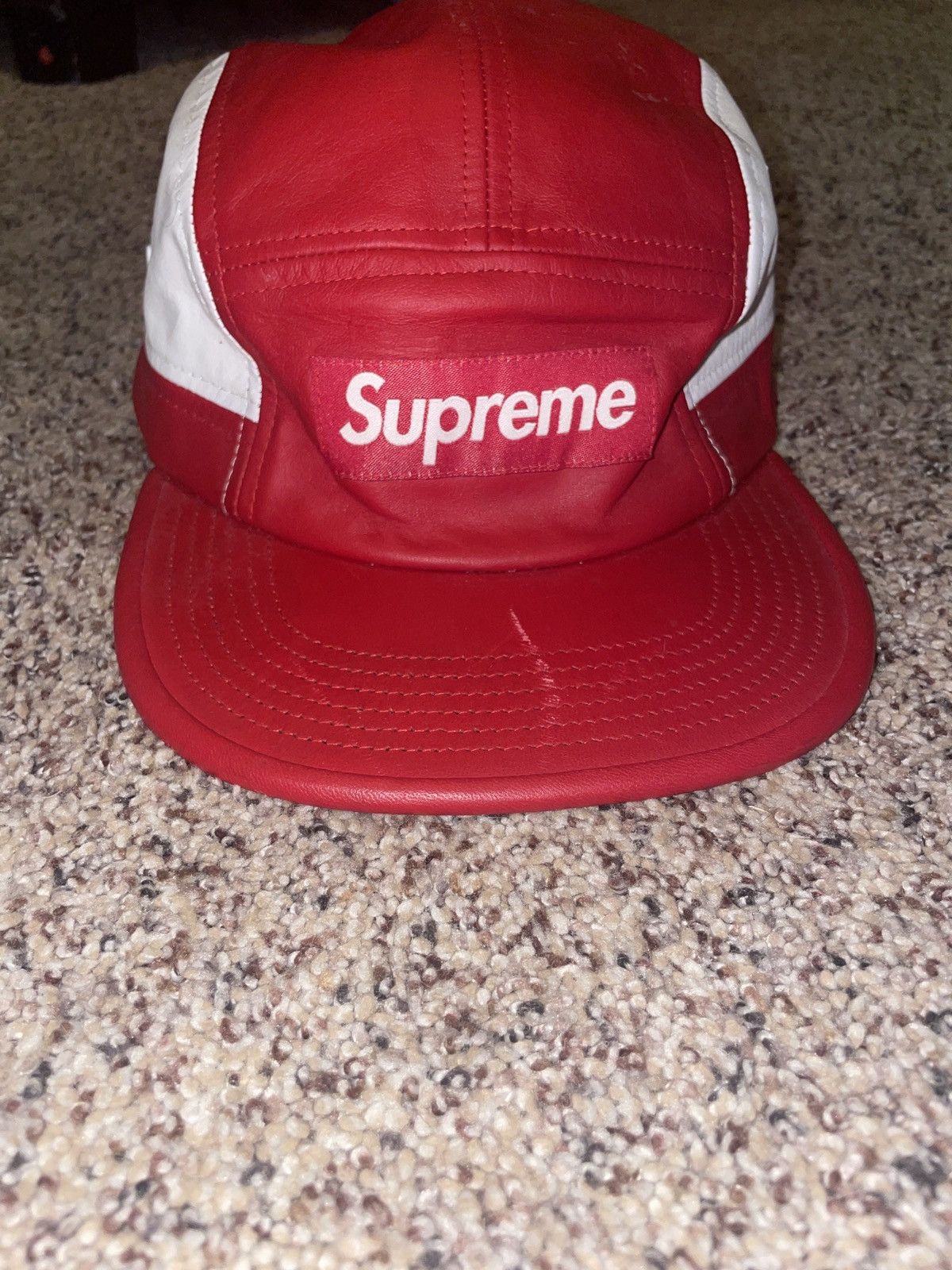 Supreme Supreme 2 Tone Leather Camp Cap Size ONE SIZE - 1 Thumbnail