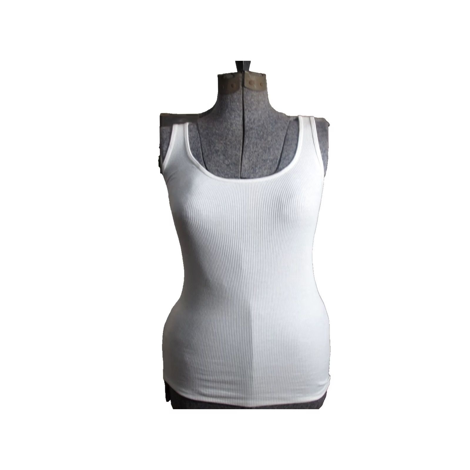 J.Crew J. Crew Ribbed Tank Top Womens S White Cotton Sleeveless Scoop Neck Stretch Shirt Size S / US 4 / IT 40 - 2 Thumbnail