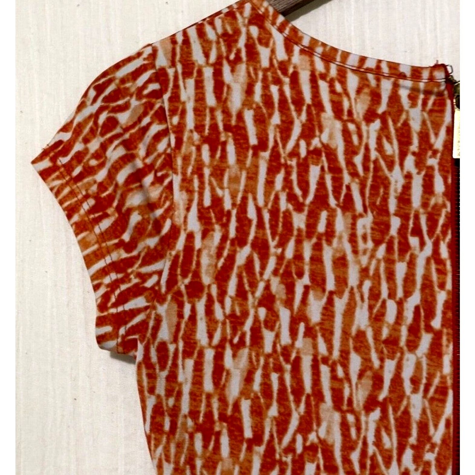Michael Kors Michael Kors Dress Womens XS Orange & White Cap Sleeve Size XS / US 0-2 / IT 36-38 - 5 Thumbnail