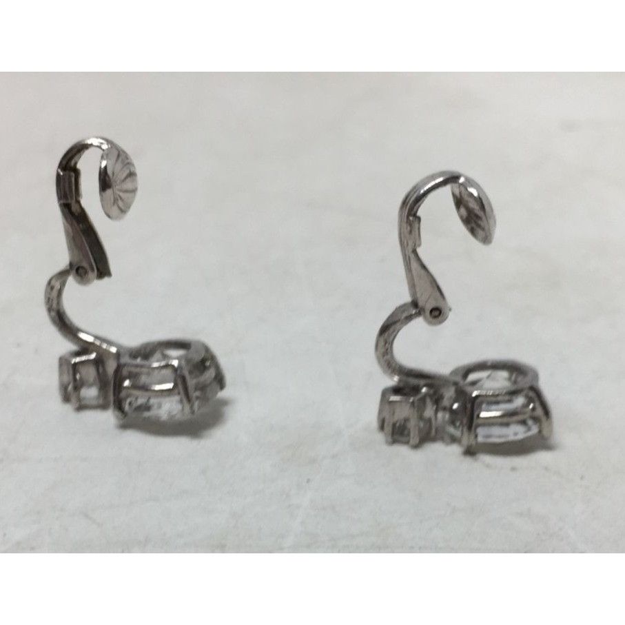 Other Women's Silver Tone Rhinestone Clip On Earrings Size ONE SIZE - 5 Thumbnail