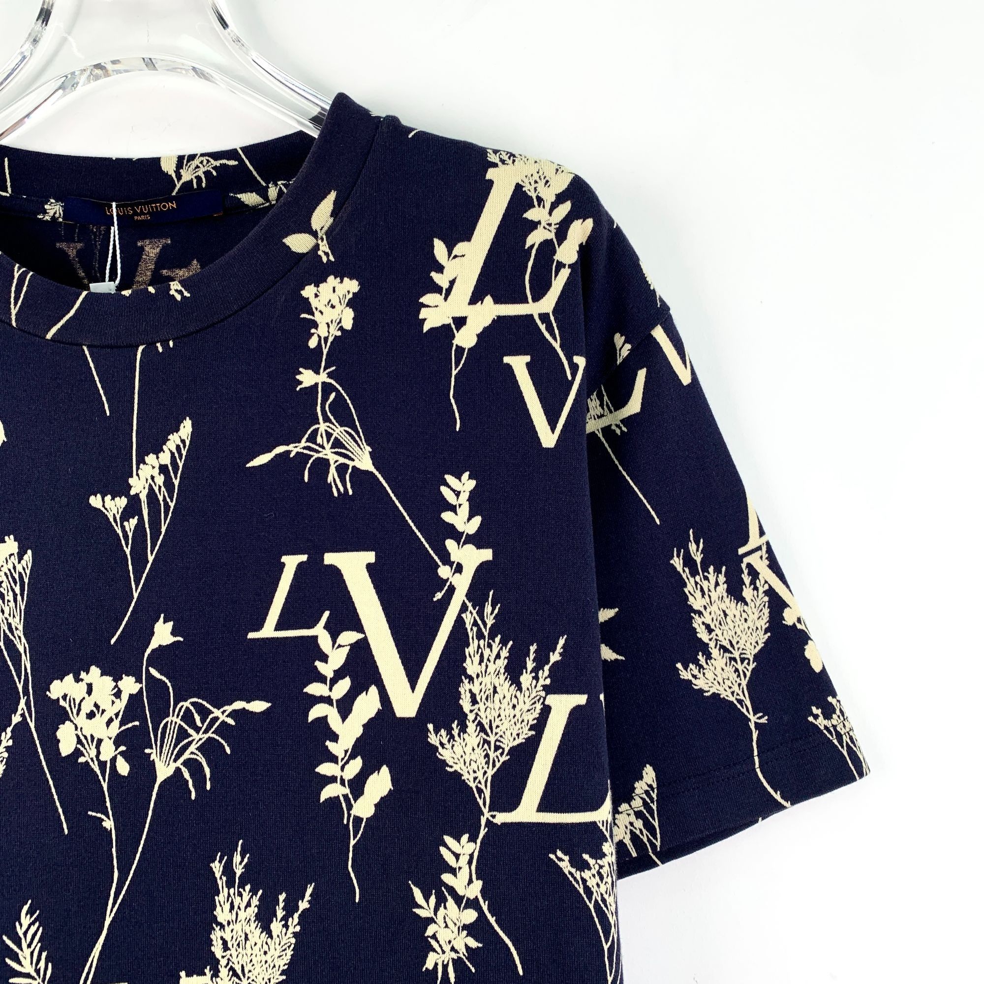 Louis Vuitton Louis Vuitton Navy Blue Wheat Ear Logo Print Cotton Short-Sl Size US M / EU 48-50 / 2 - 7 Thumbnail