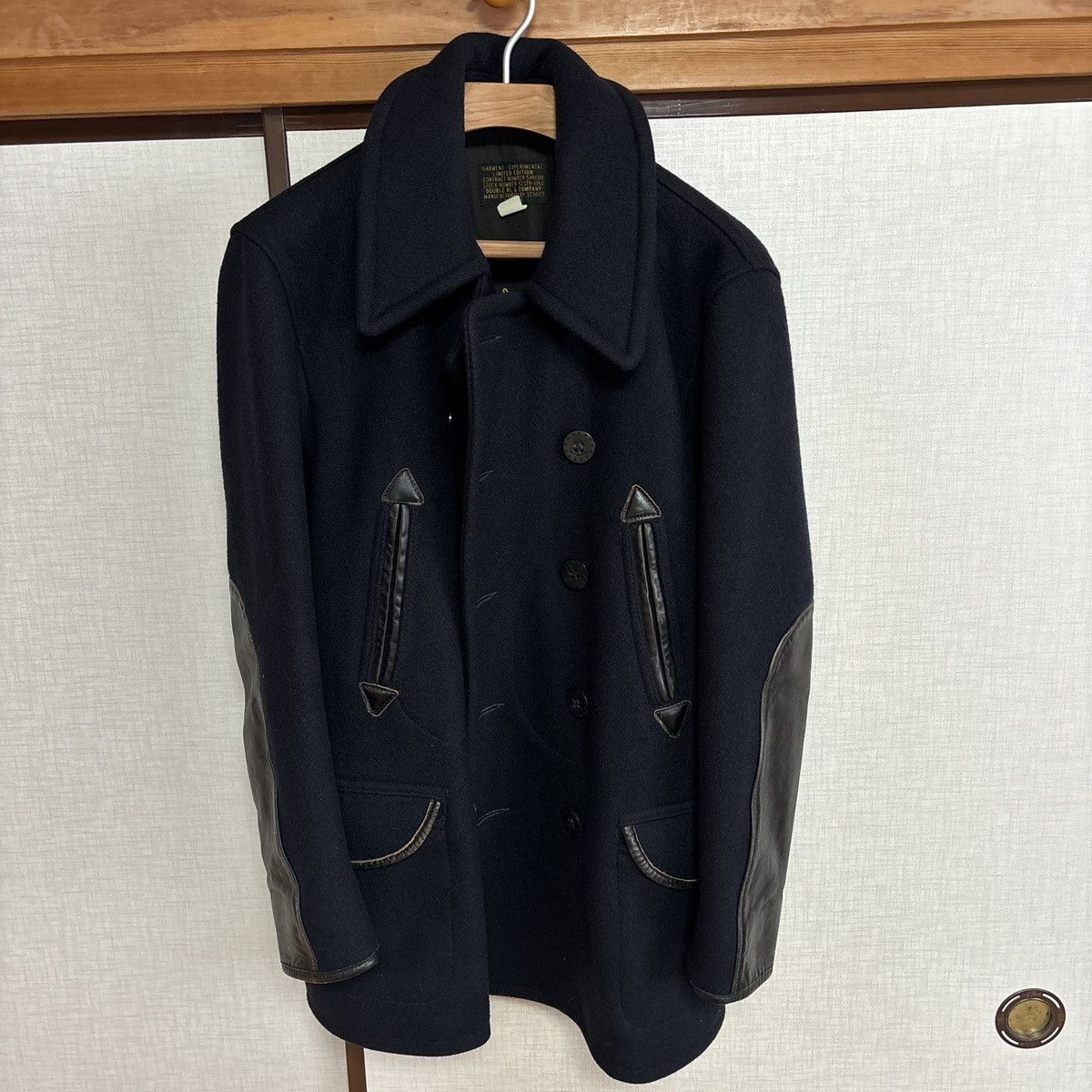 RRL Ralph Lauren RRL x Schott Limited Edition Navy Wool Peacoat | Large Size US L / EU 52-54 / 3 - 1 Thumbnail