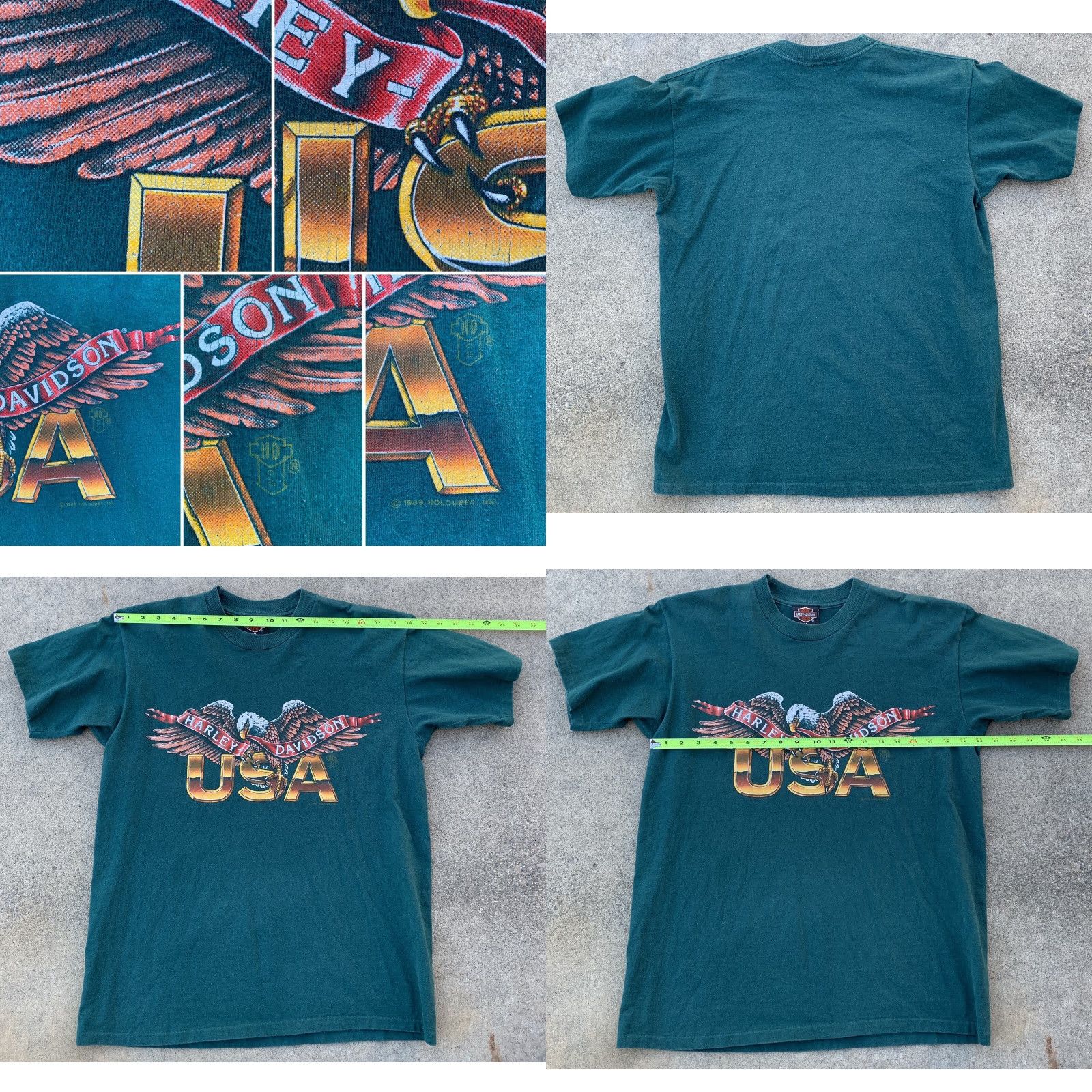 Harley Davidson VINTAGE Harley-Davidson USA Eagle T-Shirt Men Size M Green 1989 Single Stitch Graphic Tee Size US M / EU 48-50 / 2 - 8 Thumbnail