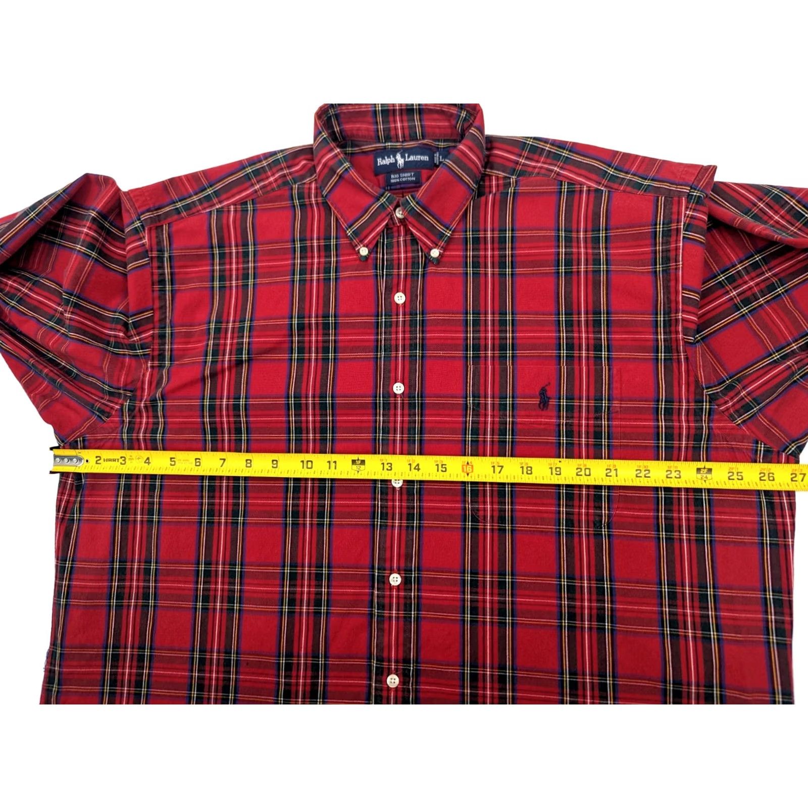 Polo Ralph Lauren Polo Ralph Lauren Button-Up Shirt Men L Red Plaid Big Shirt Vintage Ralph Lauren Cotton Flannel Size US L / EU 52-54 / 3 - 5 Thumbnail