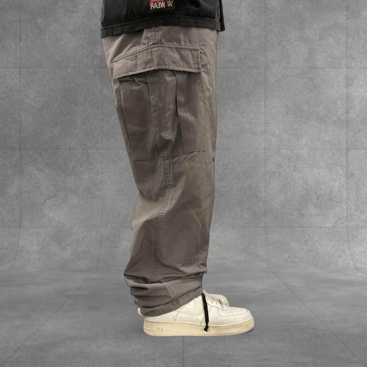 Vintage Crazy Vintage Y2K 2000s Grunge Baggy Propper Streetwear Style Grey Adjustable Waist Cargo Pants! Size US 36 / EU 52 - 2 Thumbnail