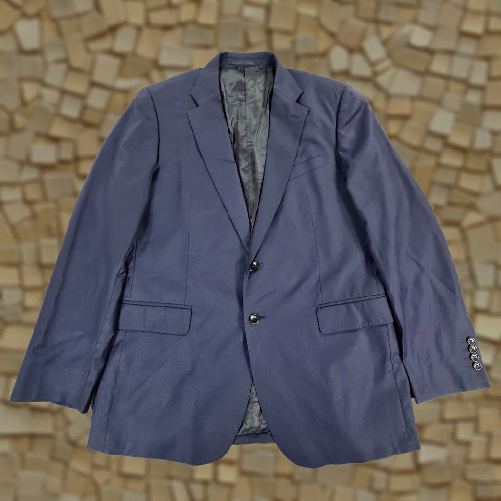 Jaeger Jaeger Mens Suit Jacket Navy Blue 42 R Wool Blazer Single-Breasted 2 Piece Formal Business Mens Size 42R - 1 Thumbnail