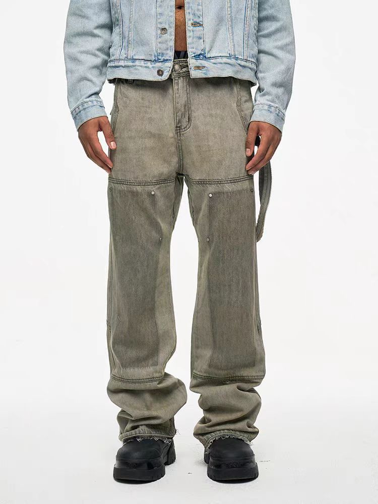 Japanese Brand × Jean High Street Vintage Washed Deconstructed Patchwork Jeans Size US 33 - 2 Thumbnail