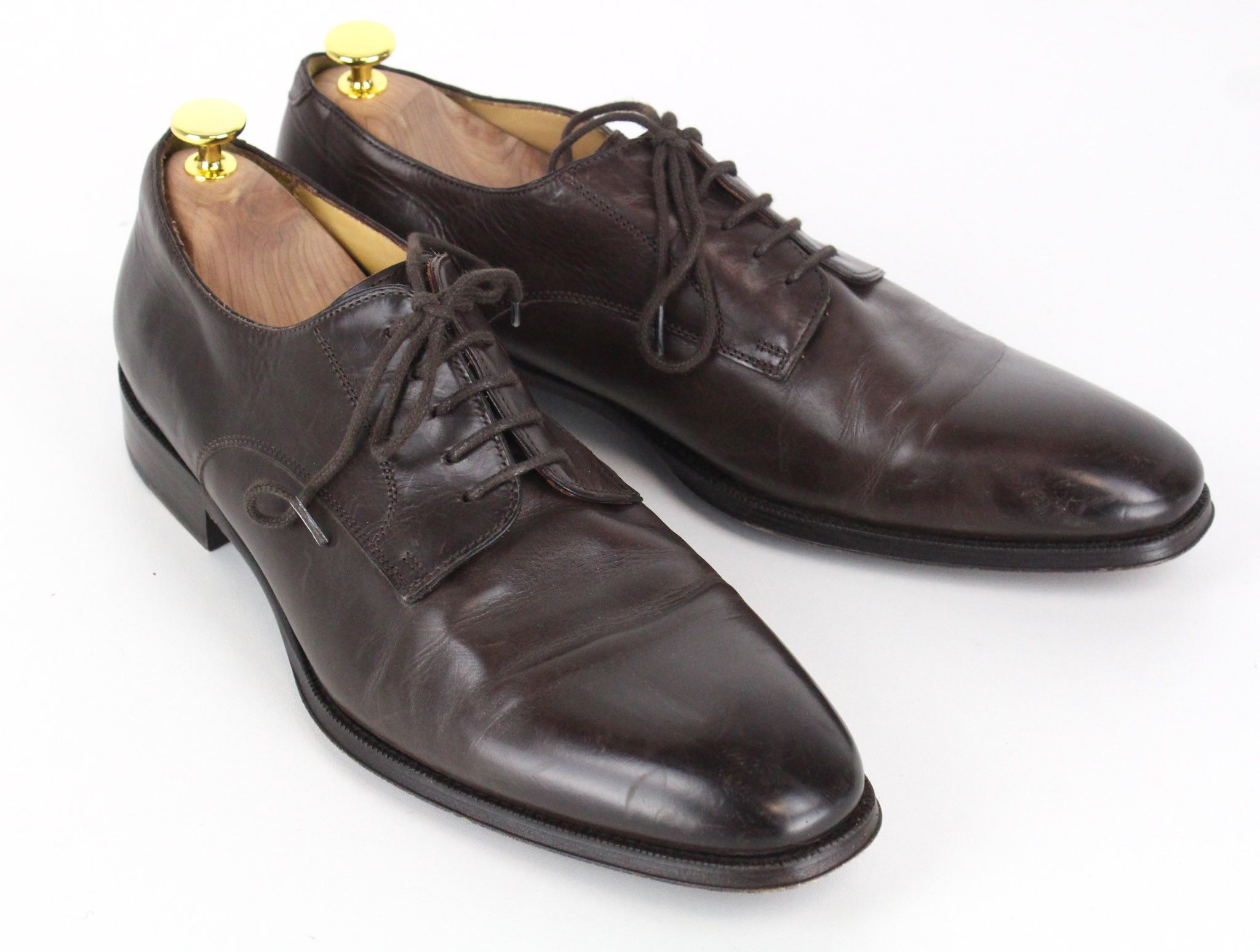 Suitsupply Eu44 Dark Brown Leather Low-Top 72421 Shoes, Men's (Size 11)