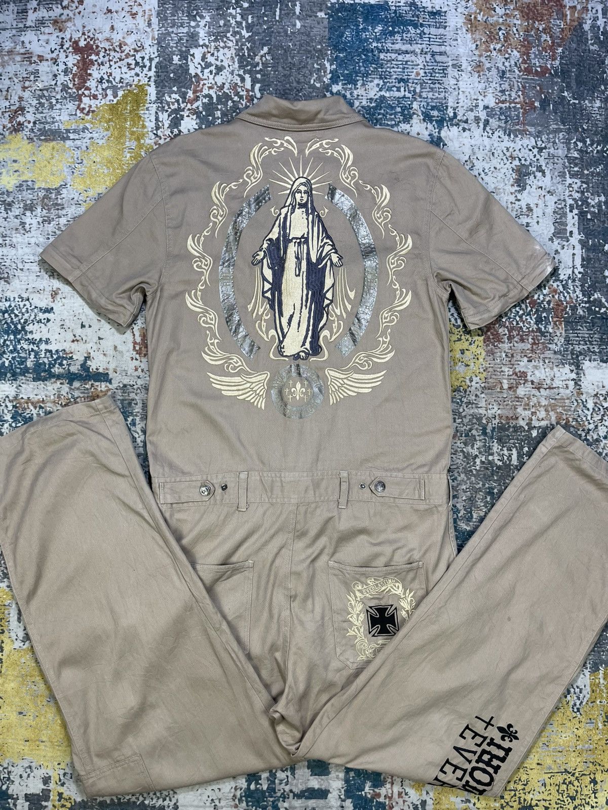 Japanese Brand Cool Drive Strike Virgin Mary Embroidered Jumpsuits Size US S / EU 44-46 / 1 - 1 Thumbnail