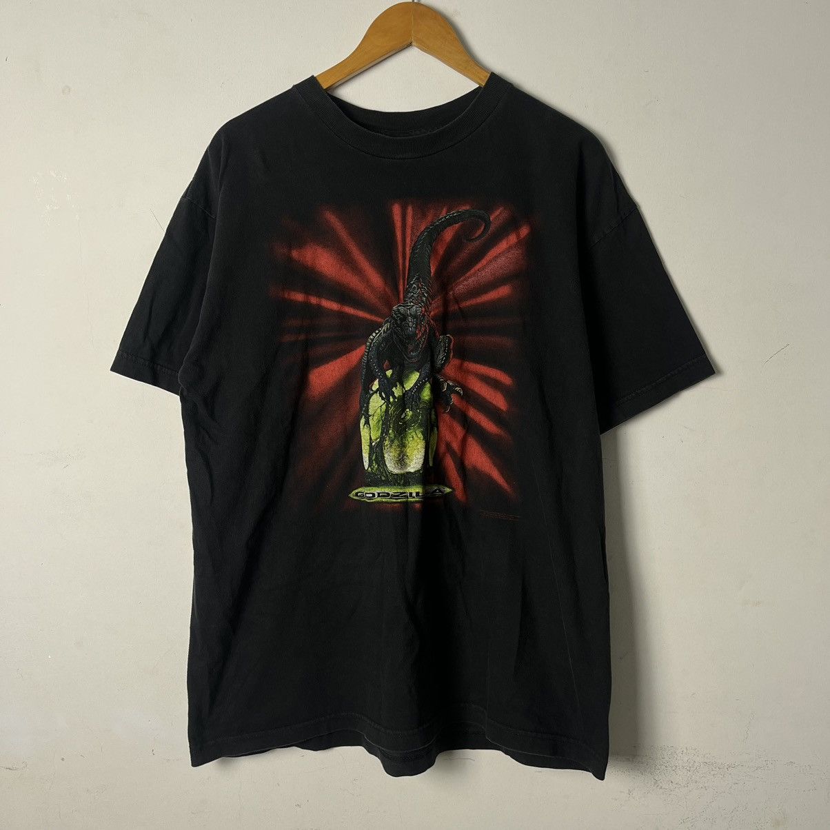 image of Vintage 90's Godzilla Movie in Black, Men's (Size XL)