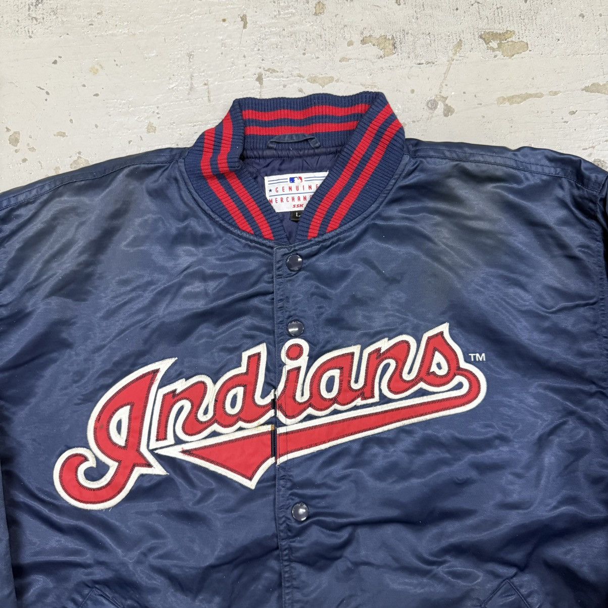 MLB Vintage Cleveland Indians MLB Size L Satin Nylon Jacket Size US L / EU 52-54 / 3 - 2 Thumbnail