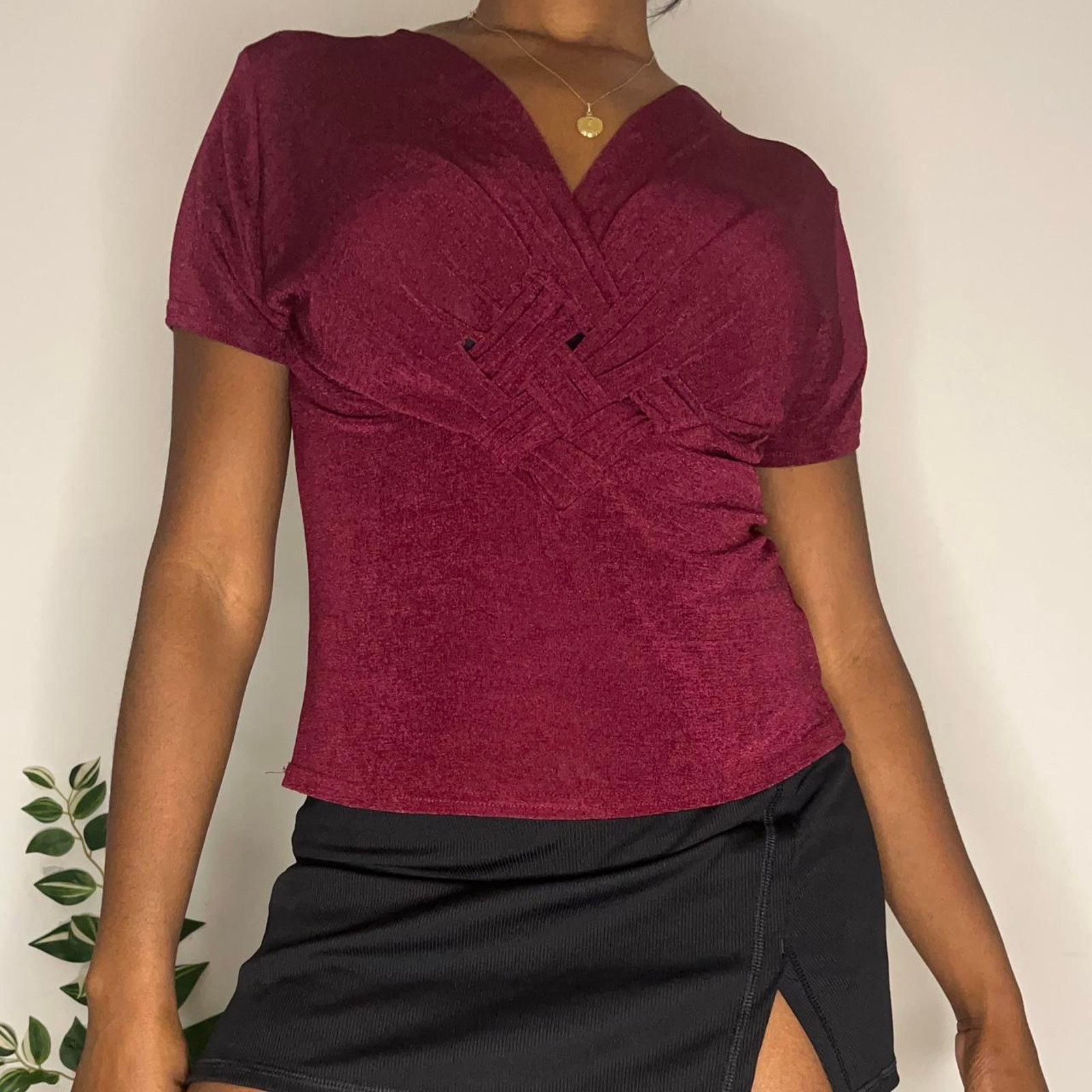 Other Maroon y2k top Size S / US 4 / IT 40 - 2 Thumbnail