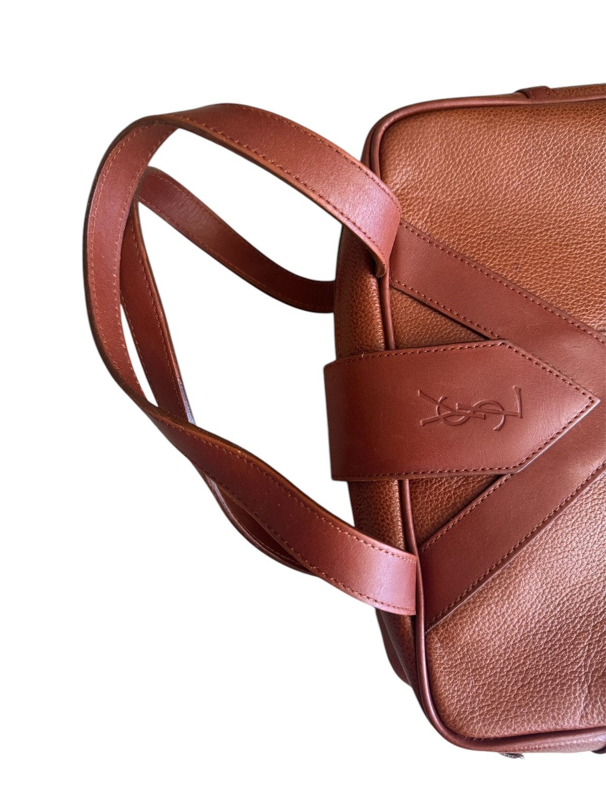 Vintage × Yves Saint Laurent Yves Saint Laurent YSL Brown Leather Handbag Size ONE SIZE - 8 Thumbnail