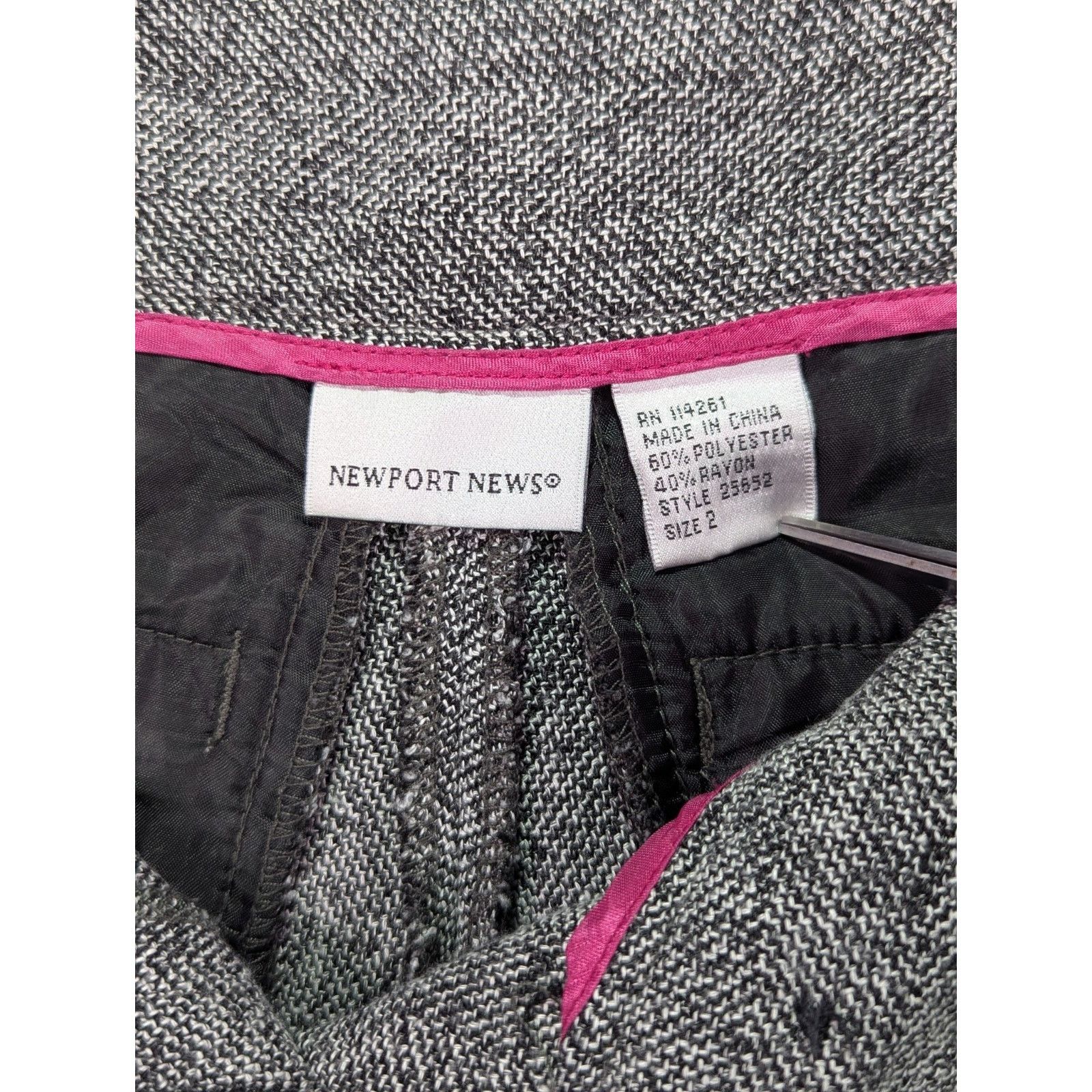 Other Sz 2 Black/White Wide Leg Mid Rise Herringbone Tweed VTG Y2K Size 26" / US 2 / IT 38 - 5 Thumbnail
