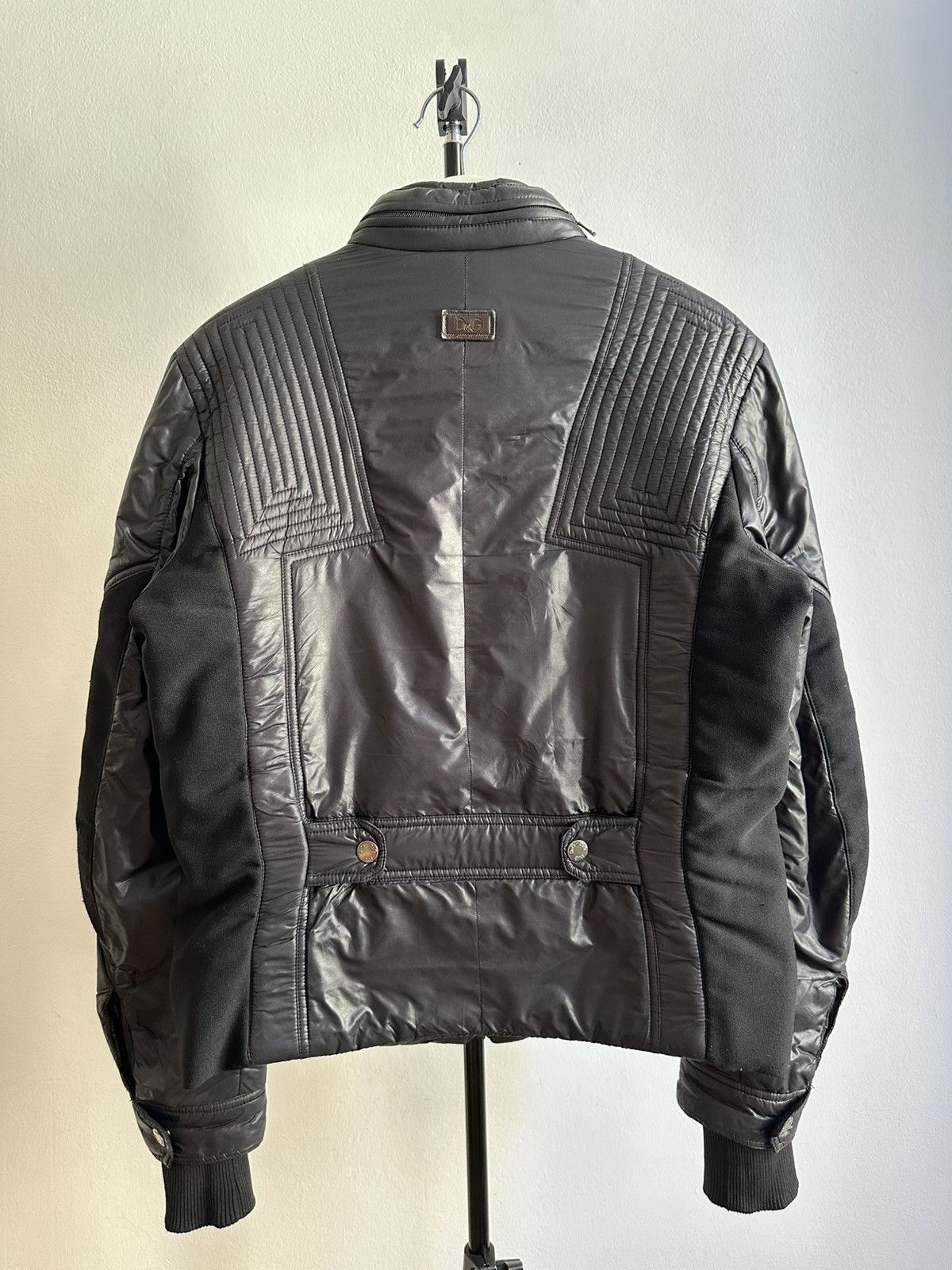 Dolce & Gabbana Dolce & Gabbana 2000s Black Architect Puffer Cropped Jacket Size US M / EU 48-50 / 2 - 2 Thumbnail