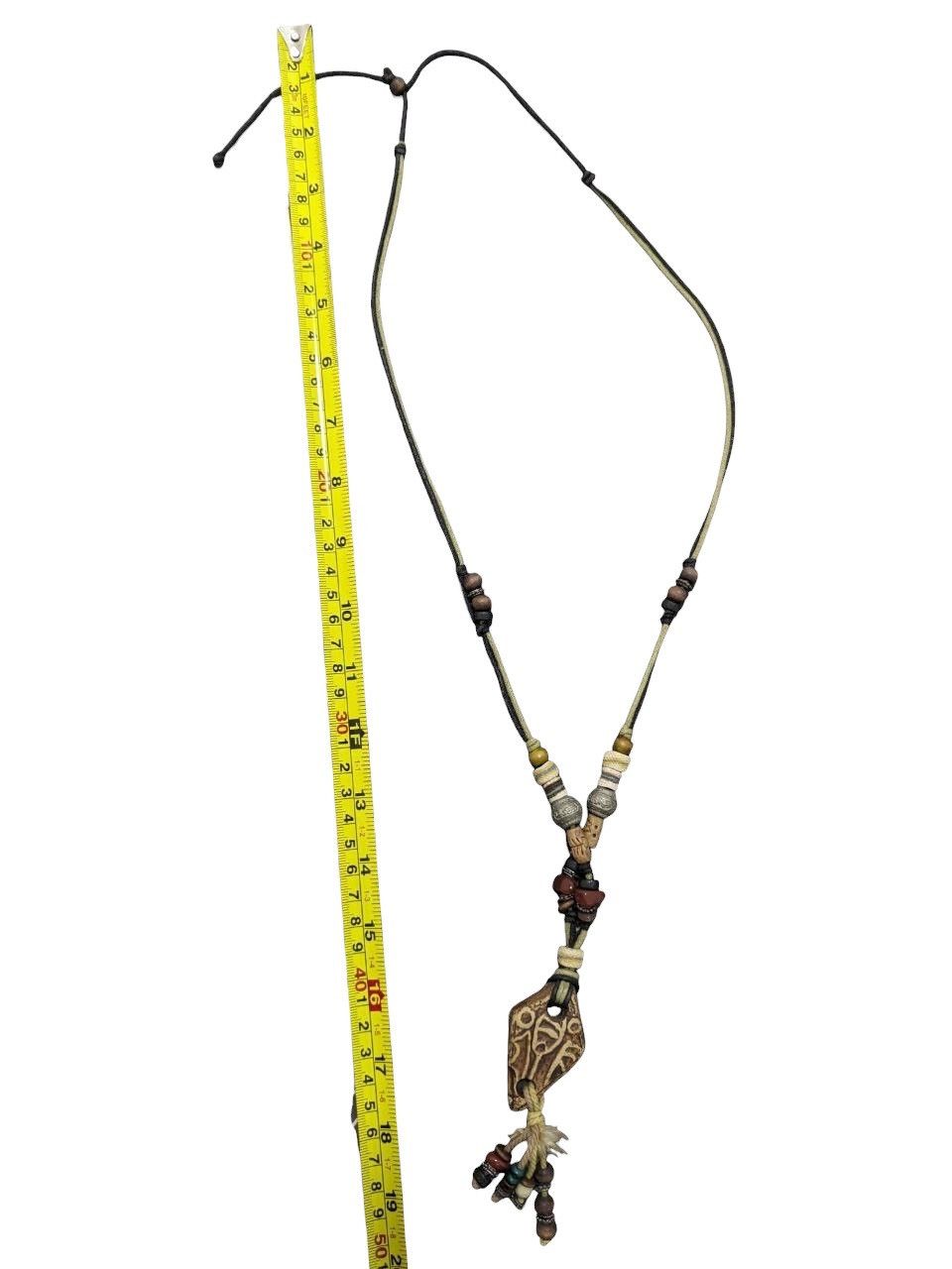 Native TRIBAL DOLPHIN BOHO STYLE CORD NECKLACE WITH CARVED PENDANT Size ONE SIZE - 5 Thumbnail