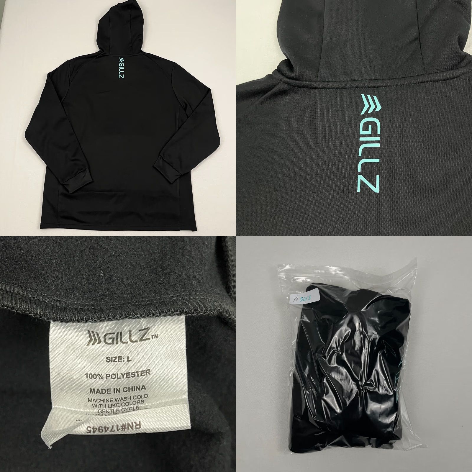 Vintage Gillz Versa Hoodie Men L Black Fleece Front Storage Pouch Handwarmer NEW Size US L / EU 52-54 / 3 - 8 Thumbnail