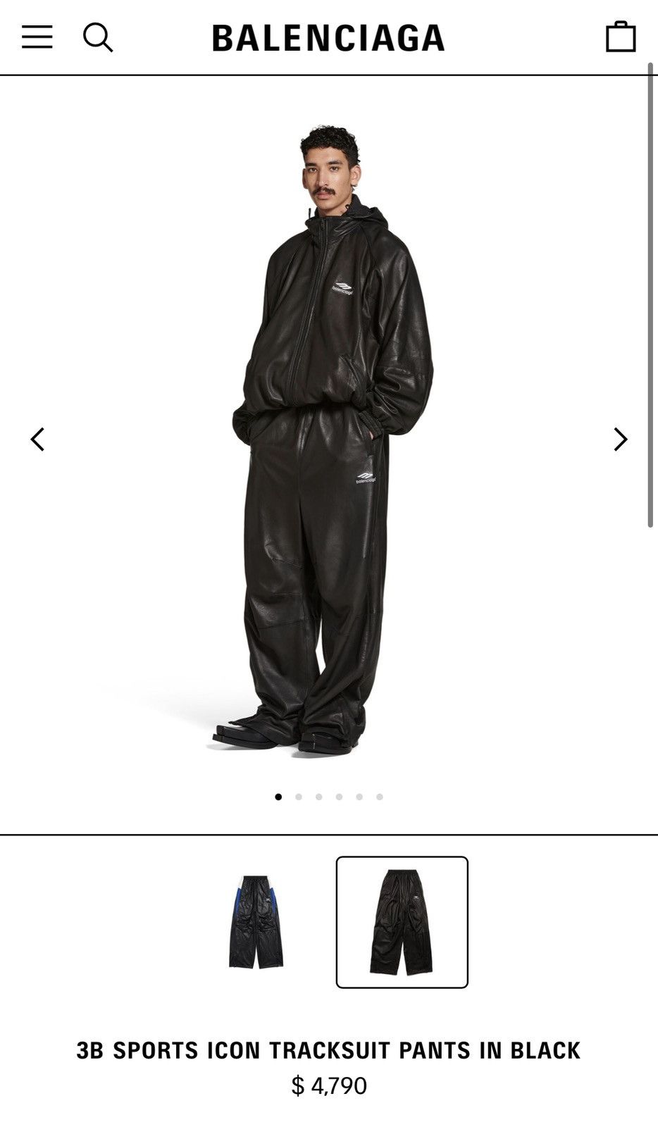 Balenciaga BALENCIAGA 3B Sports Icon Leather Pants | Grailed