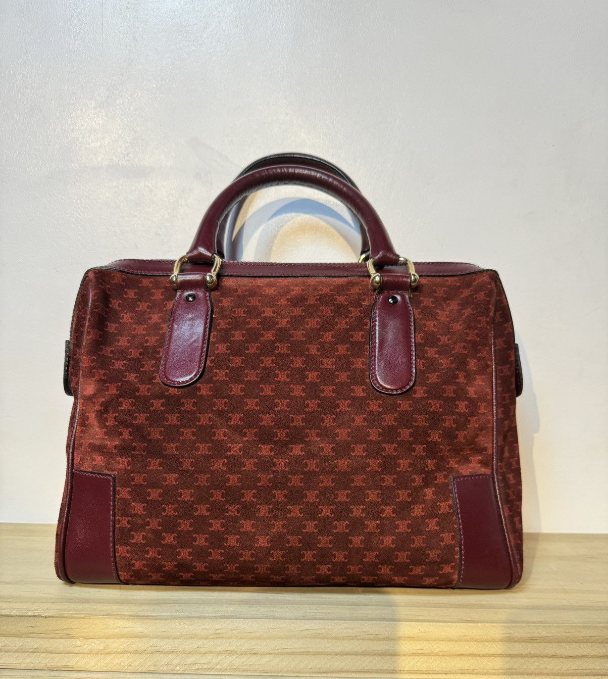 Celine Celine Macadam Handbag Red Suede Size ONE SIZE - 5 Thumbnail