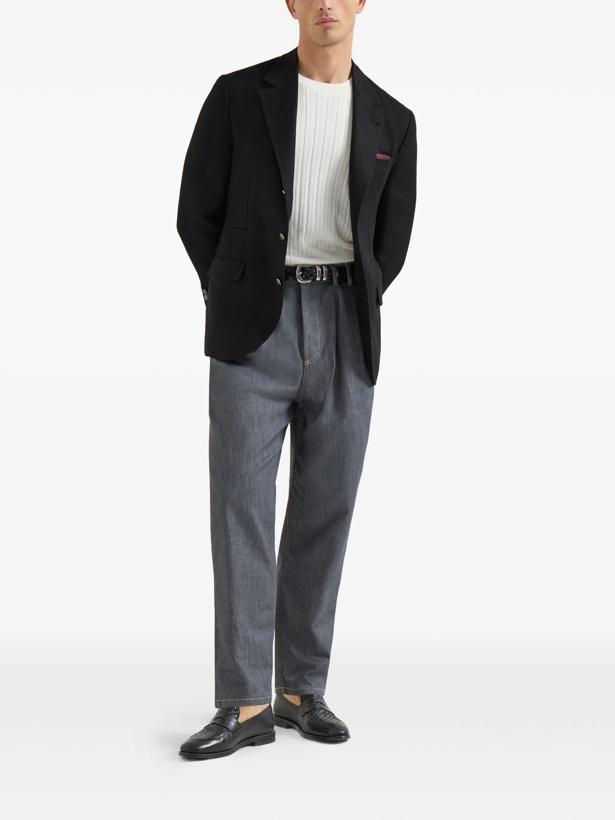 Brunello Cucinelli o1y0526 Single-breasted Blazer in Black Size US L / EU 52-54 / 3 - 6 Thumbnail