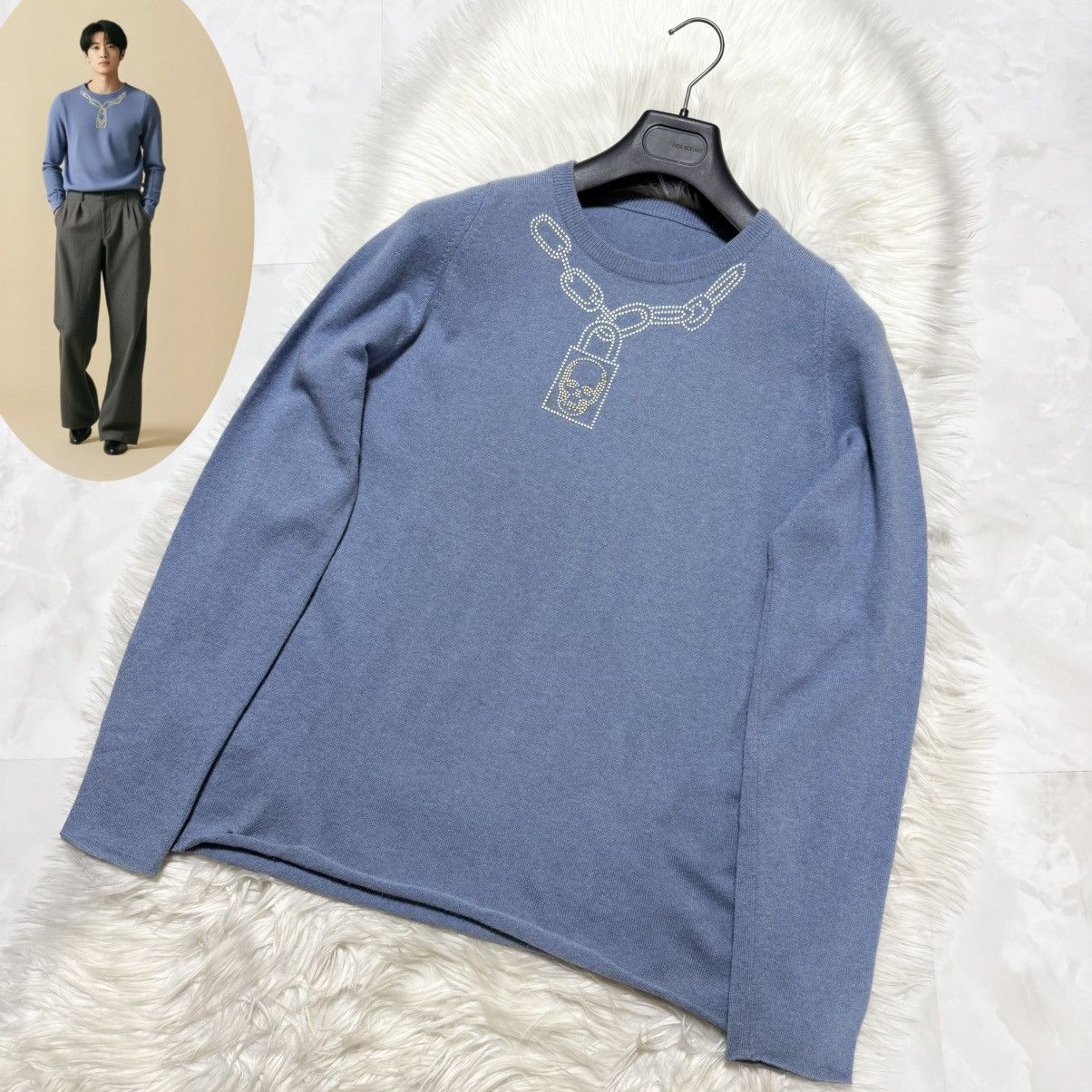 Lucien Pellat-Finet 100% Cashmere Skull Chain Sweater