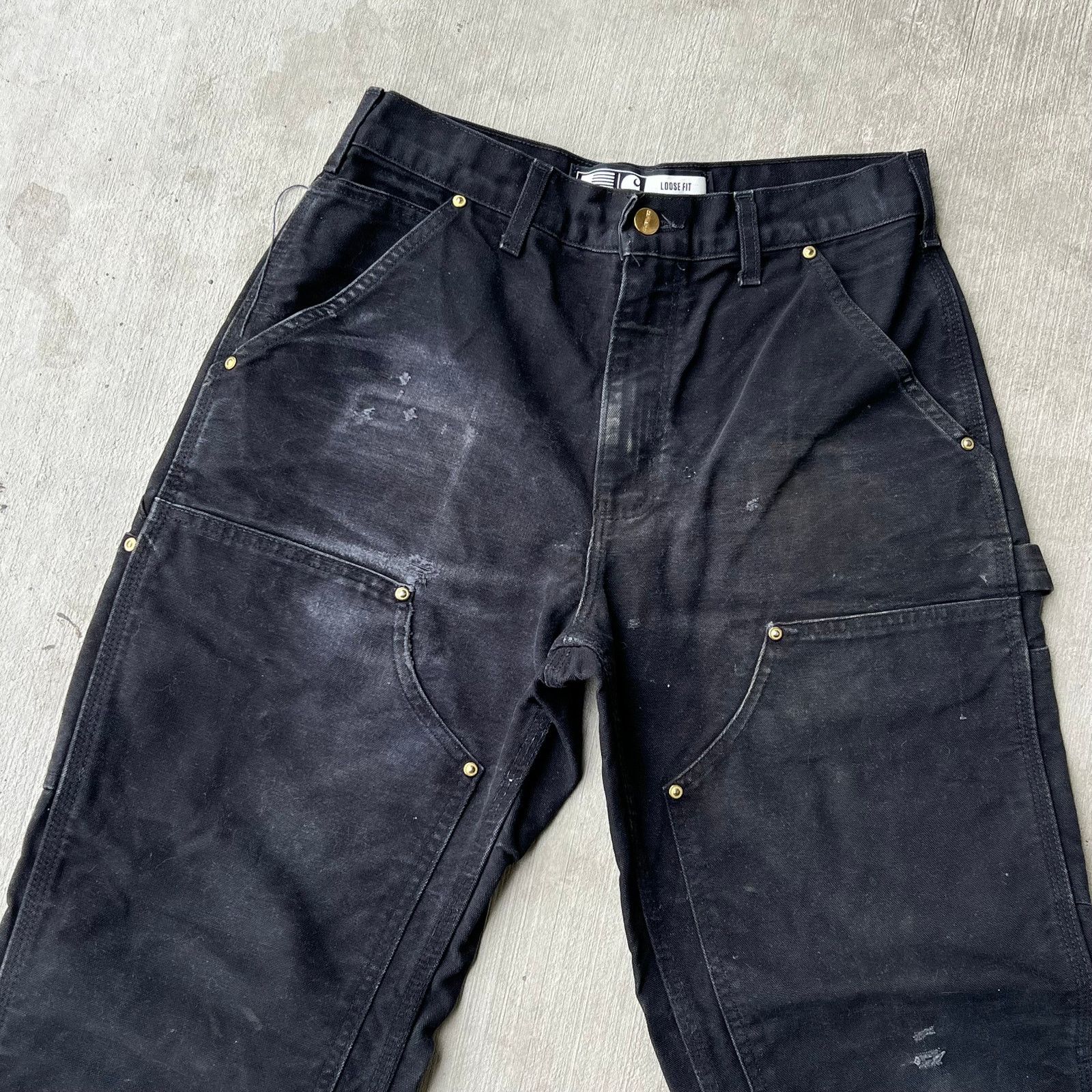 Carhartt × Vintage Carhartt faded black double knee work wear carpenter pants Size US 29 - 3 Thumbnail