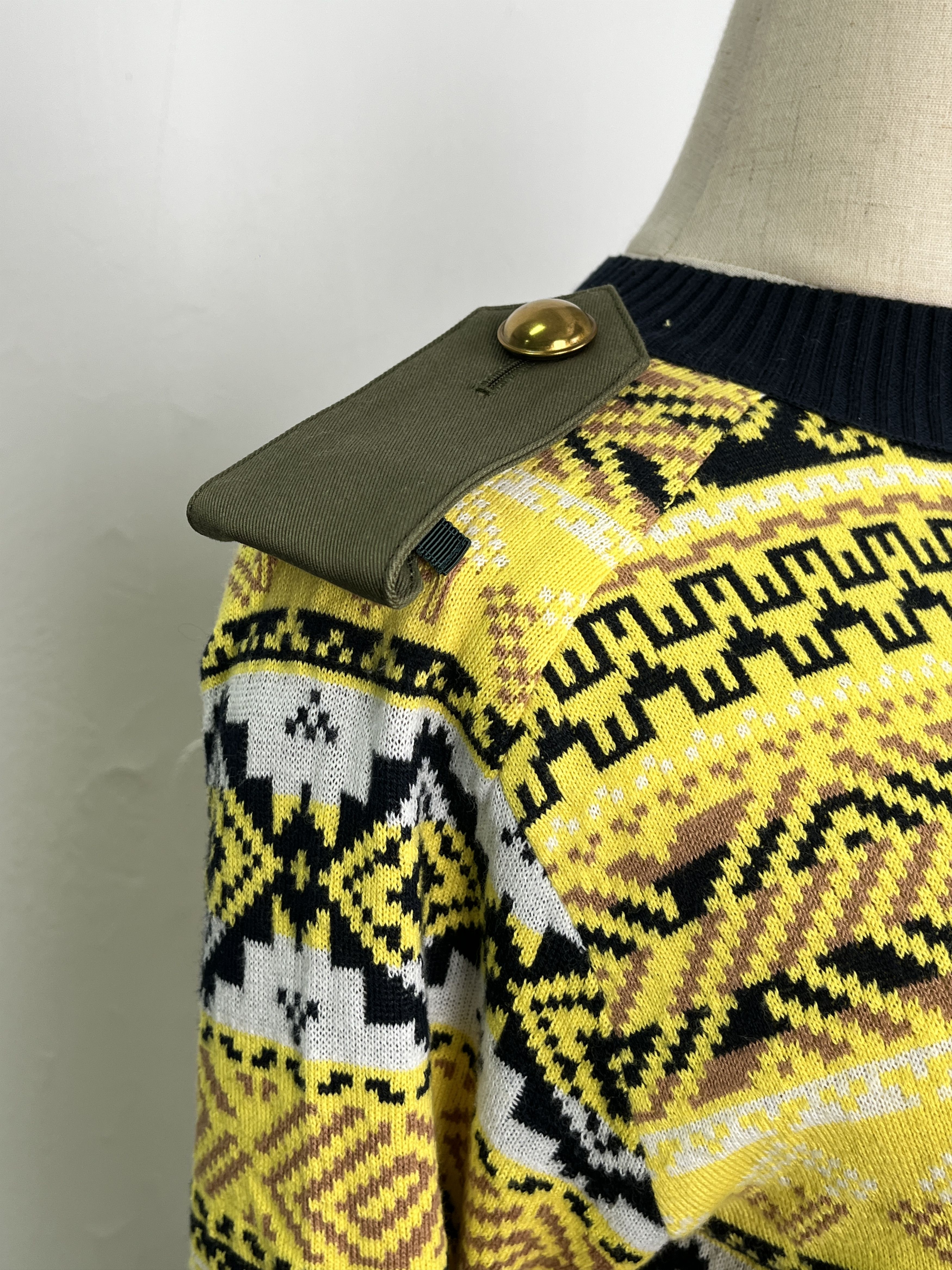 Sacai Sacai Multi Color Jumper With Gold Buttons Size S / US 4 / IT 40 - 4 Thumbnail
