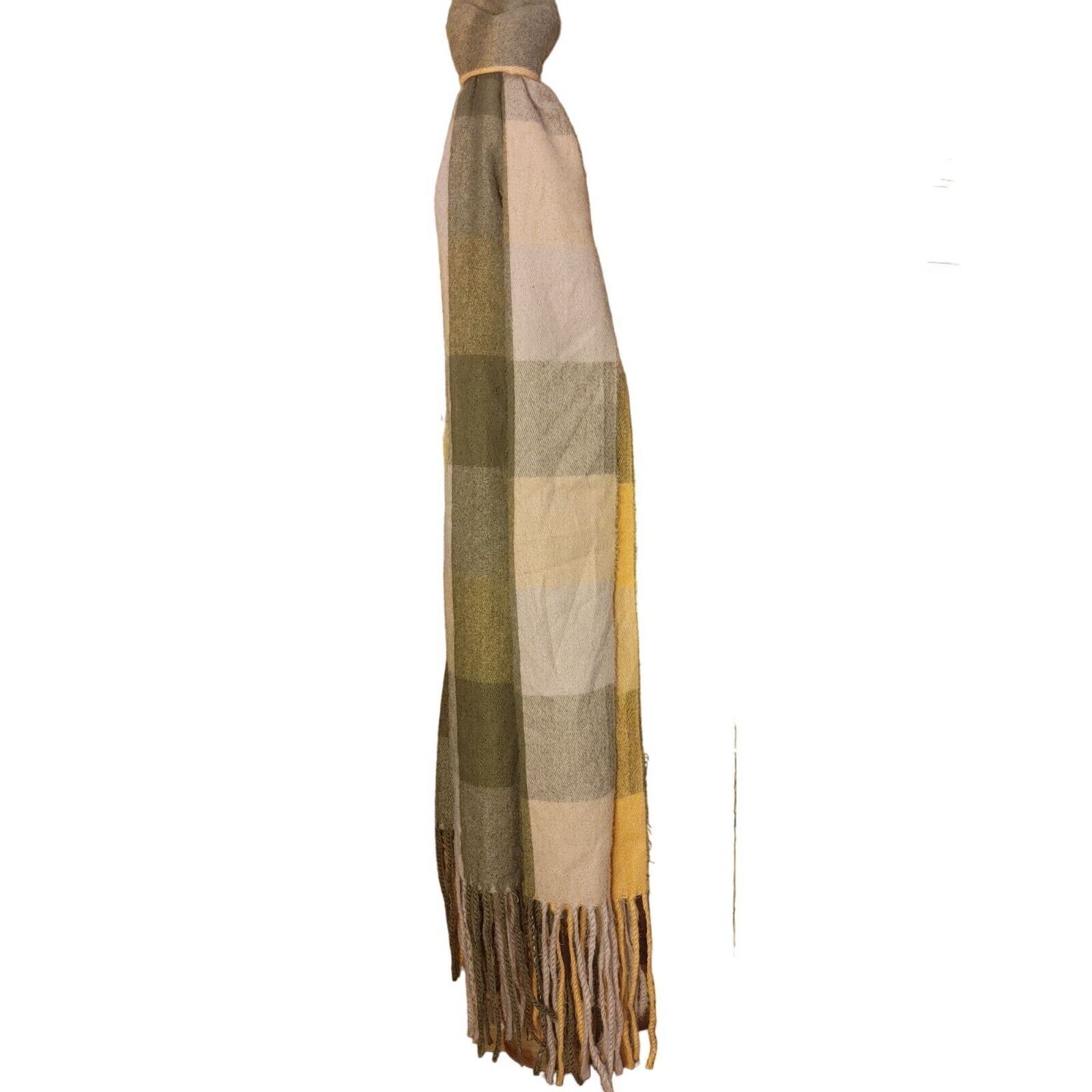 Other Fall Harvest Winter Soft Knit Buffalo Plaid Yellow Scarf Size ONE SIZE - 1 Thumbnail