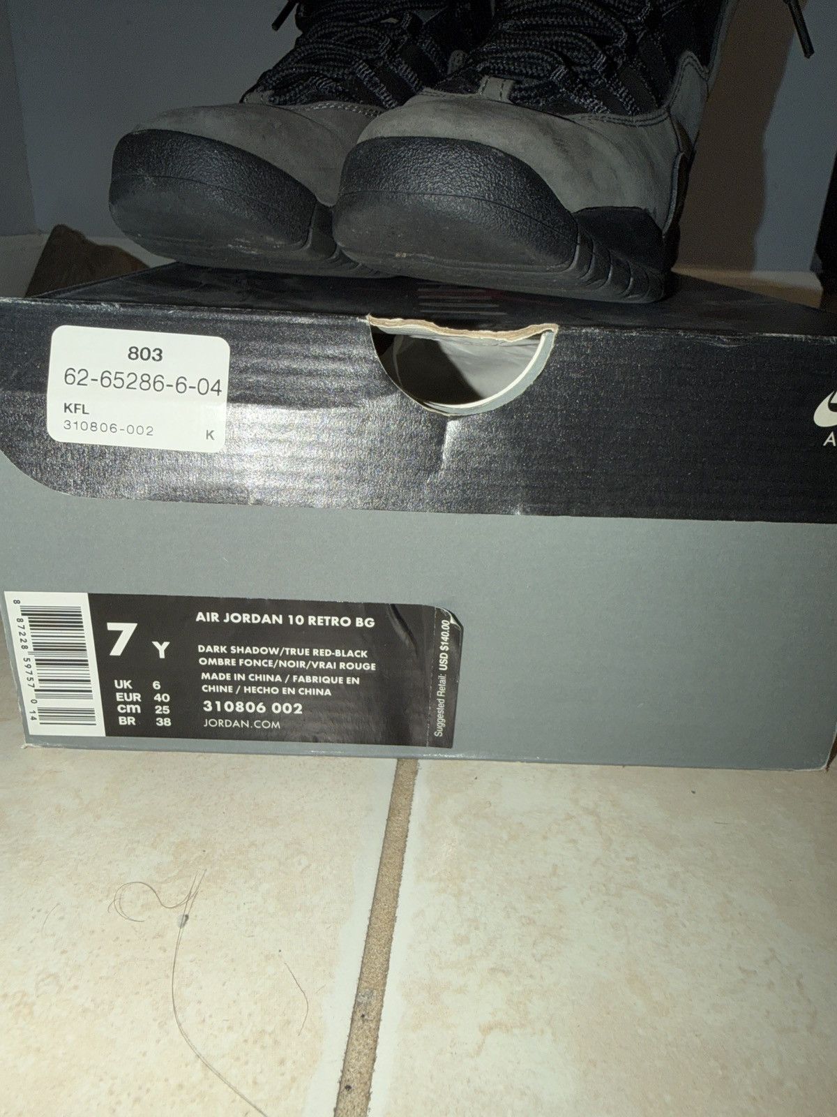 Jordan Brand Air Jordan 10 Retro 'Shadow' 2018 Size US 7 / EU 40 - 7 Thumbnail