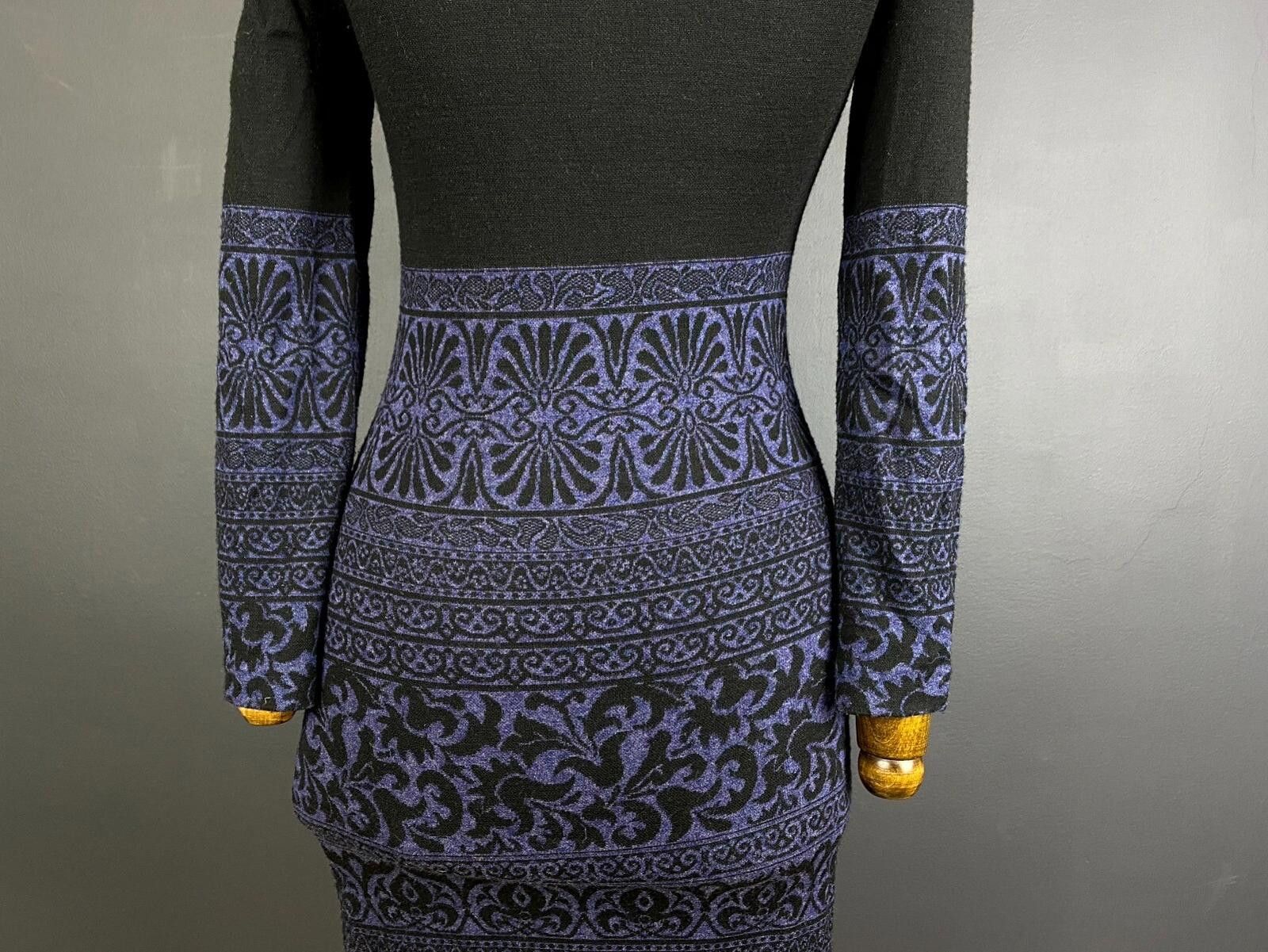 Designer Ana Alcazar Black Floral Evening Aztec Midi Dress Size 34 Size M / US 6-8 / IT 42-44 - 7 Thumbnail