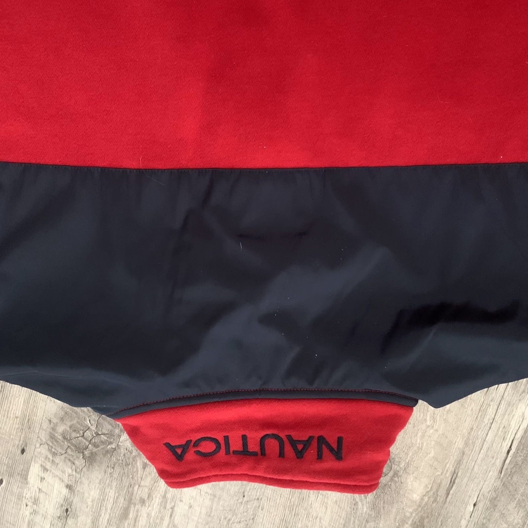Nautica NAUTICA 1/4 Zip Sweatshirt Mens Sz XL Red Colorblock Pullover Logo Mock Collar Size US XL / EU 56 / 4 - 7 Thumbnail