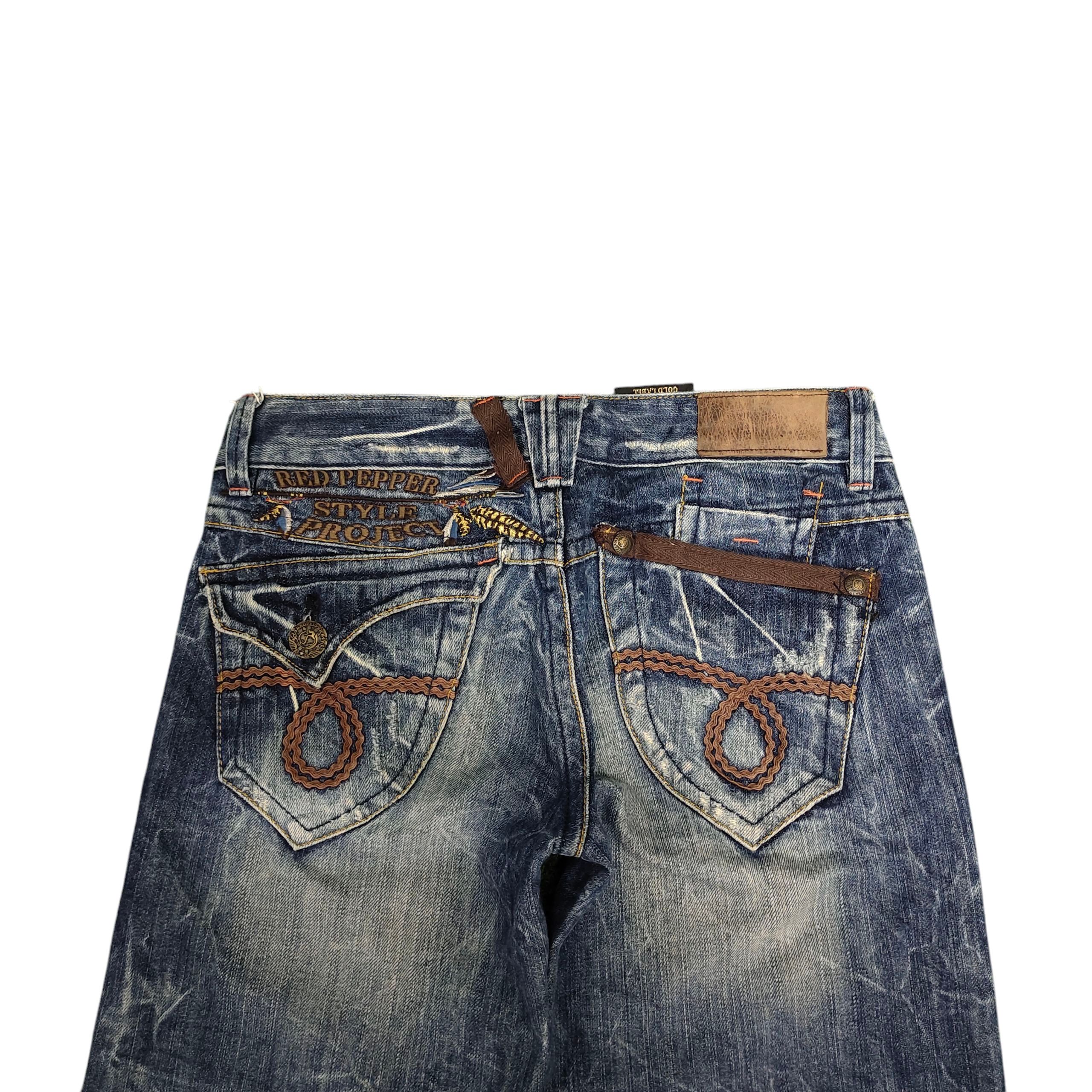 If Six Was Nine Flare Jeans Red Pepper Clawmark Distres Bootcut Low Rise Y2k Size US 28 / EU 44 - 4 Thumbnail