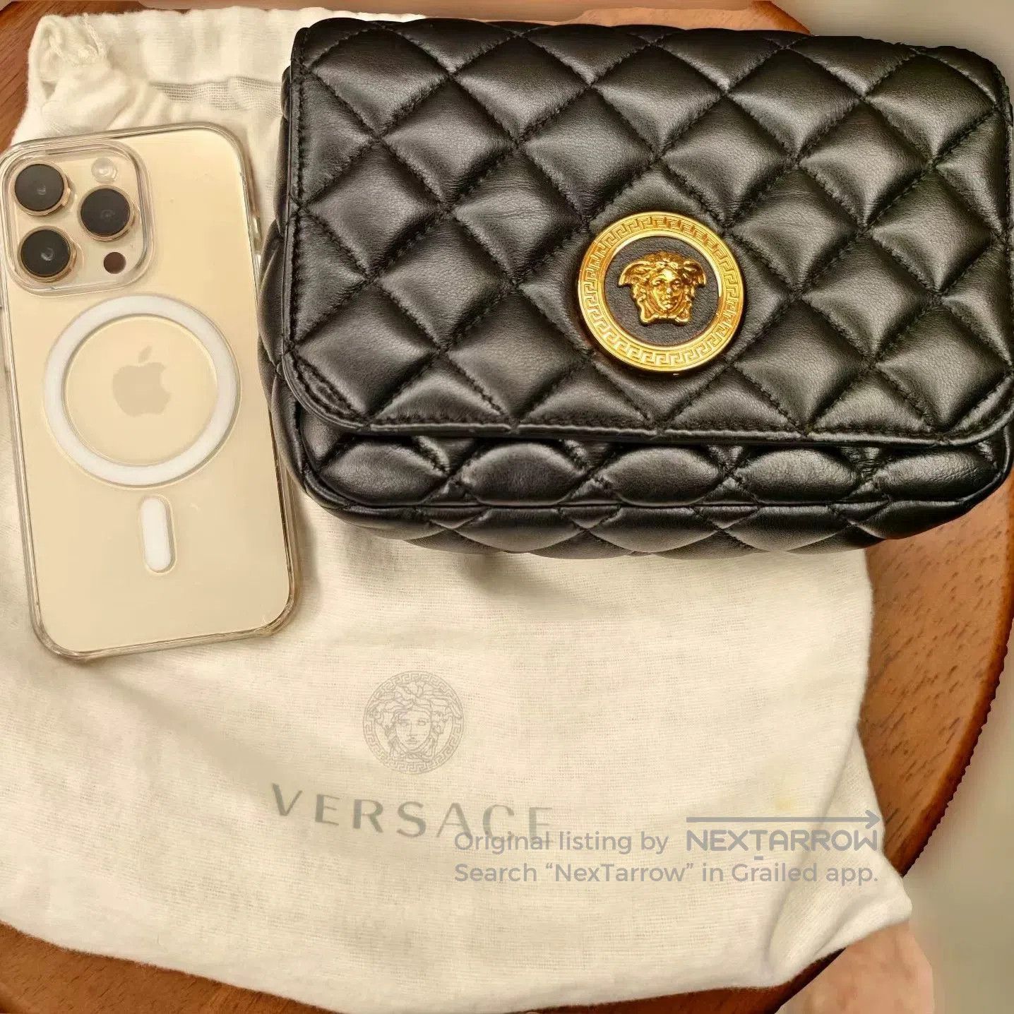 Versace Versace Black Quilted Chain Bag. Size ONE SIZE - 2 Thumbnail