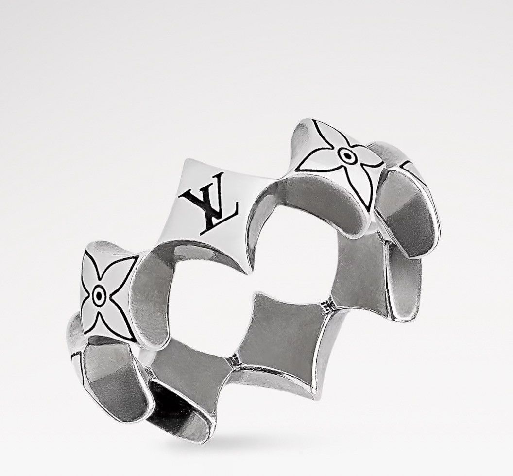 Louis Vuitton LV SPIKEY FLOWER SILVER RING SIZE L Size ONE SIZE - 6 Thumbnail